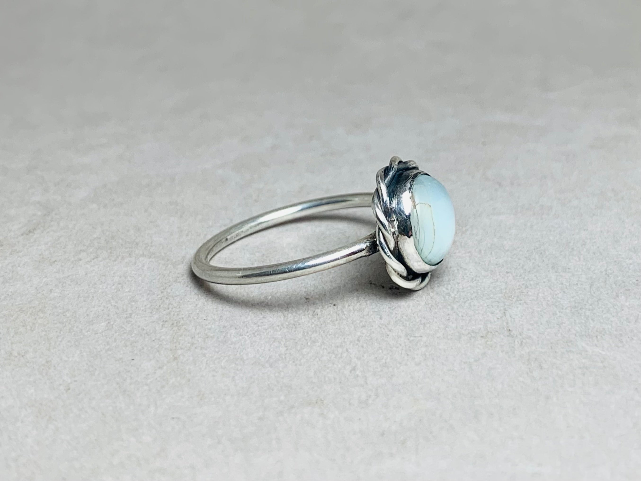 Larimar Ring 925 Sterling Zilveren Ring Handgemaakte Stapelring Larimar Edelsteen Ring Trouwring Alledaagse Ring Zilveren Sieraden