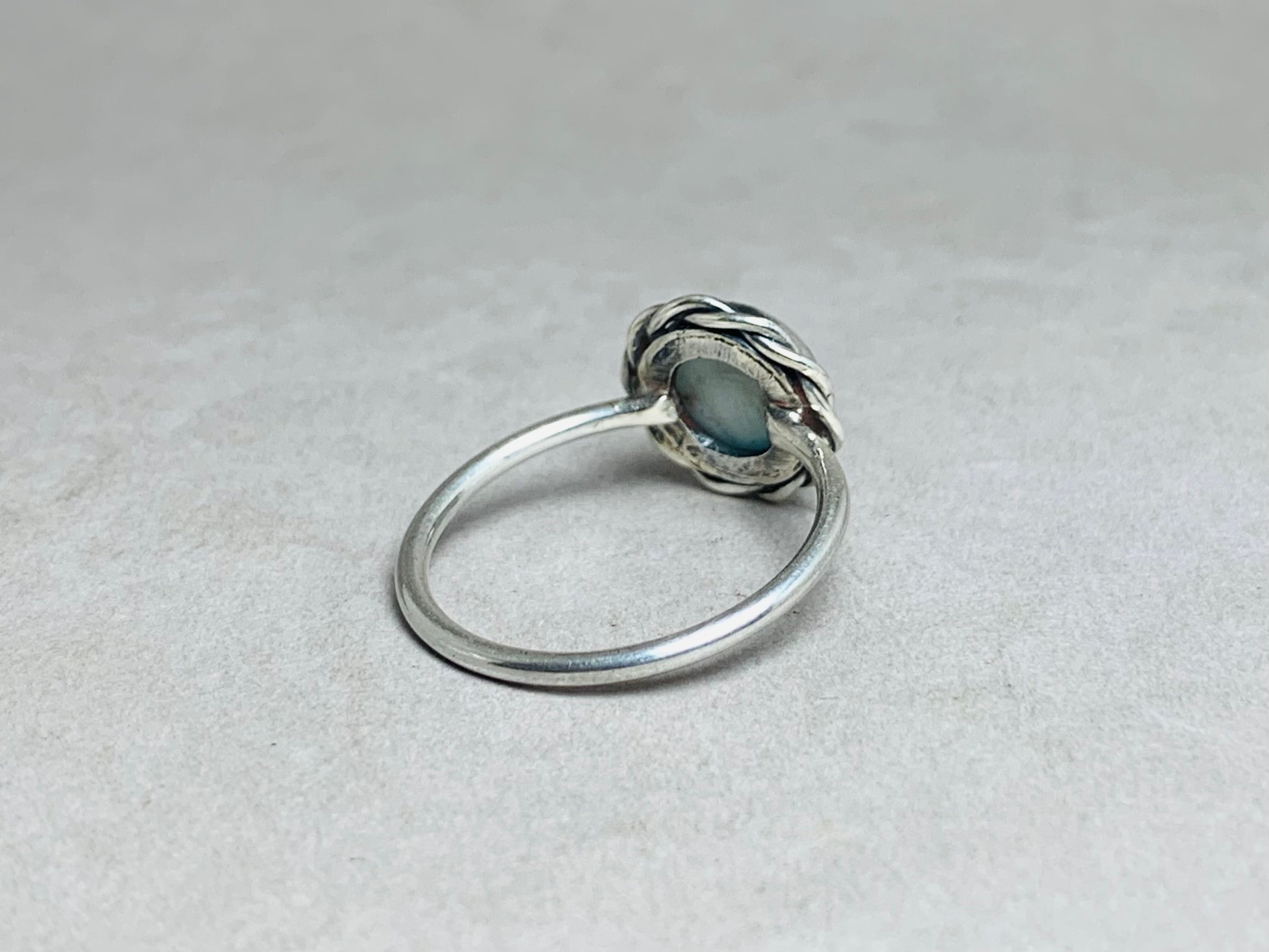 Larimar Ring 925 Sterling Zilveren Ring Handgemaakte Stapelring Larimar Edelsteen Ring Trouwring Alledaagse Ring Zilveren Sieraden