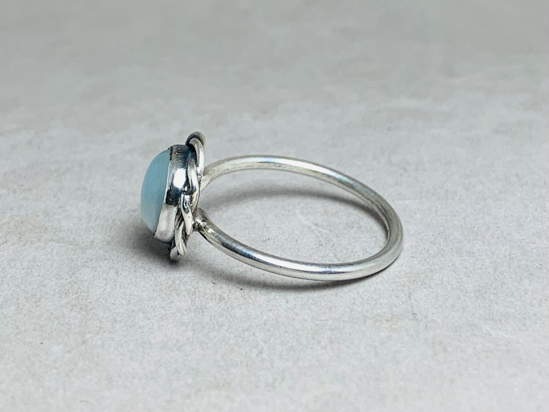 Larimar Ring 925 Sterling Zilveren Ring Handgemaakte Stapelring Larimar Edelsteen Ring Trouwring Alledaagse Ring Zilveren Sieraden