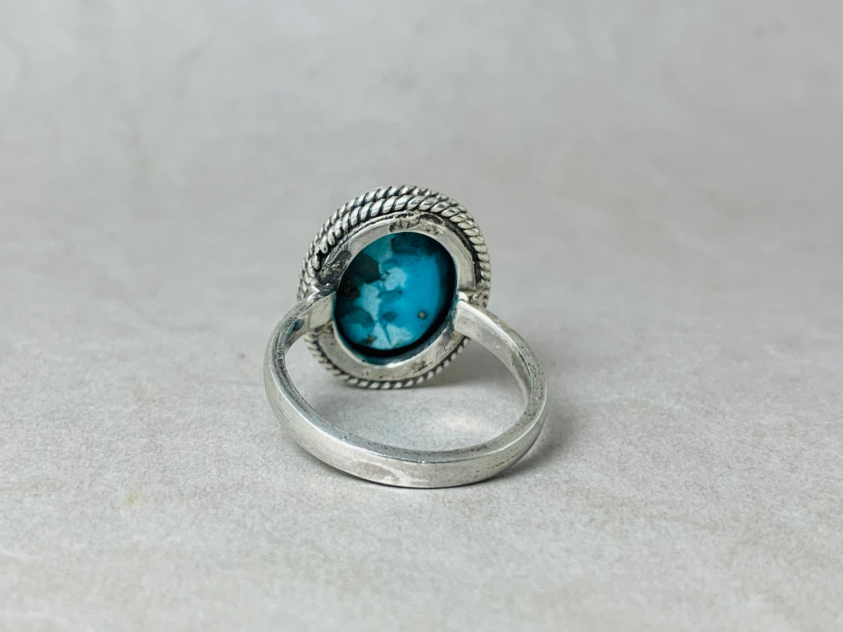 Blauer Türkisring 925 Sterling Silber Ring Böhmischer Ring Geburtsstein Dezember Stapelring