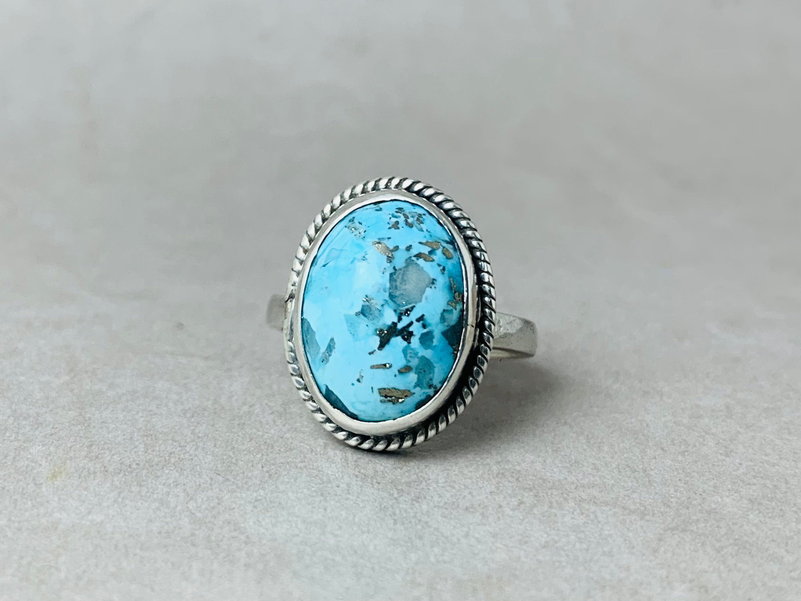 Blauer Türkisring 925 Sterling Silber Ring Böhmischer Ring Geburtsstein Dezember Stapelring