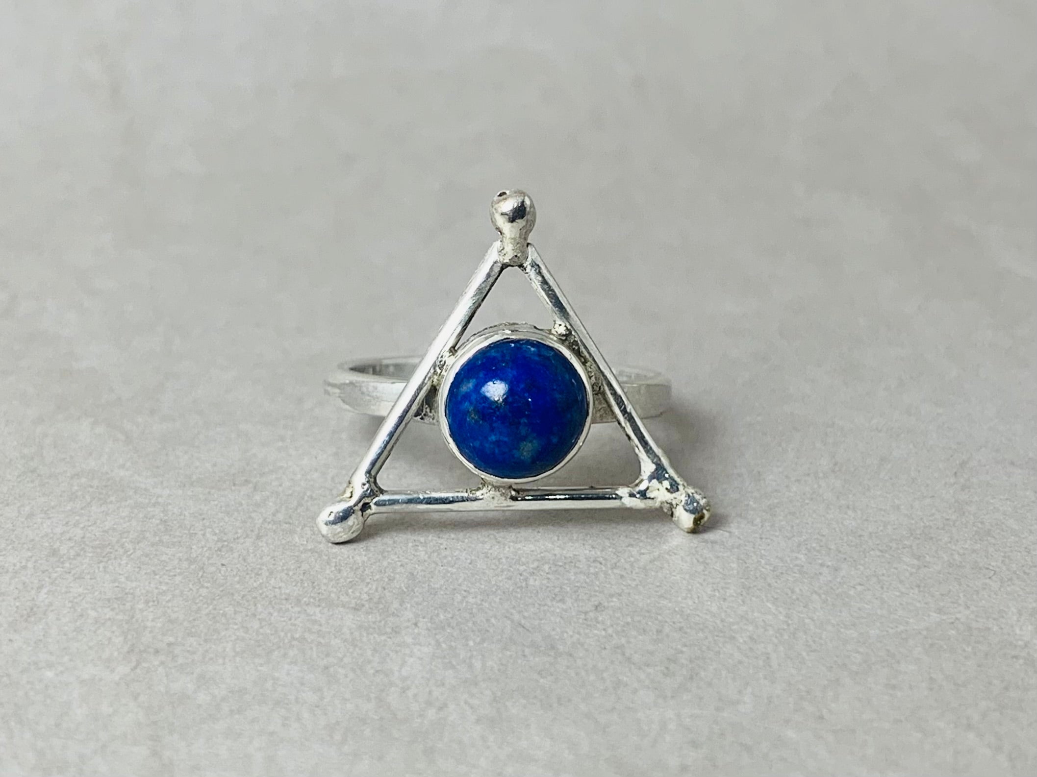 Natur Lapislazuli Ring 925 Sterling Silber Ring Blauer Stein Geburtsstein Ring Handgemachter Ring