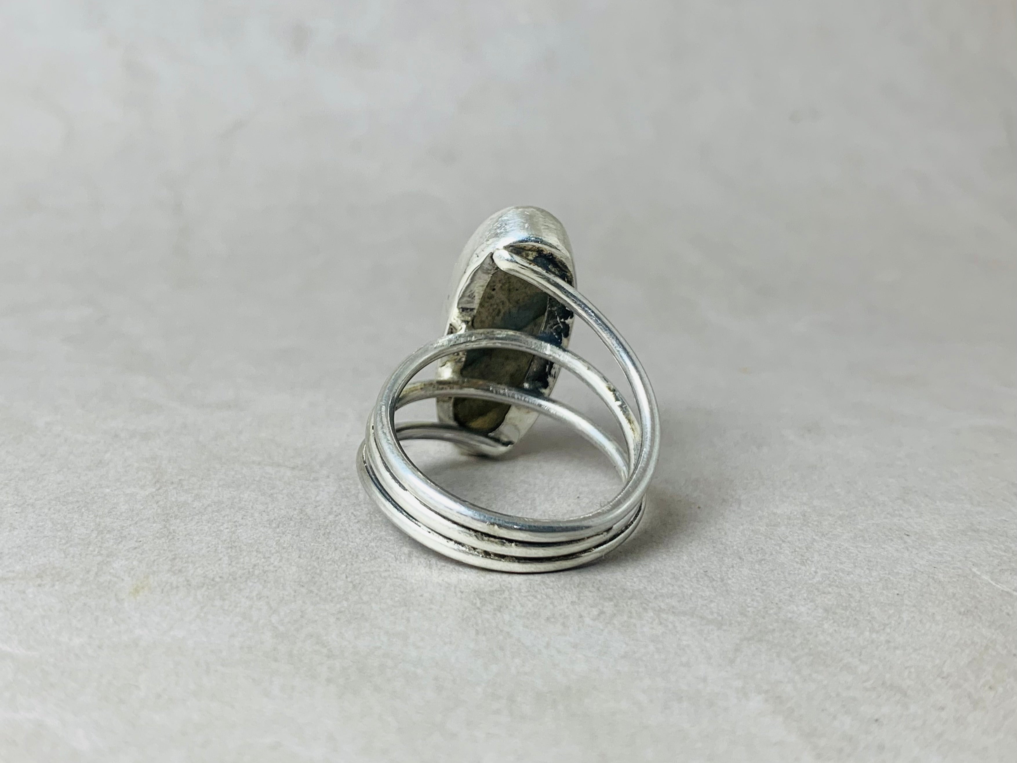 Natuurlijke Labradoriet Ring 925 Sterling Zilver Blauwe Flitsende Edelsteen Boho Ring Handgemaakte Designer Ovale Ring