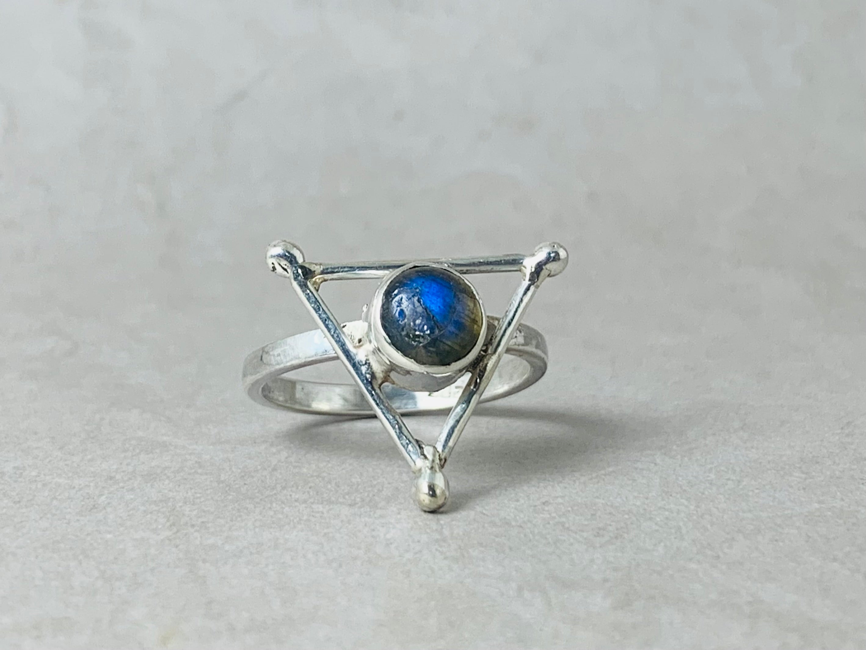 Labradorite Ring 925 Sterling Silver Blue Stone Ring Handmade Ring Simple Ring Stacking Ring Gift For Her