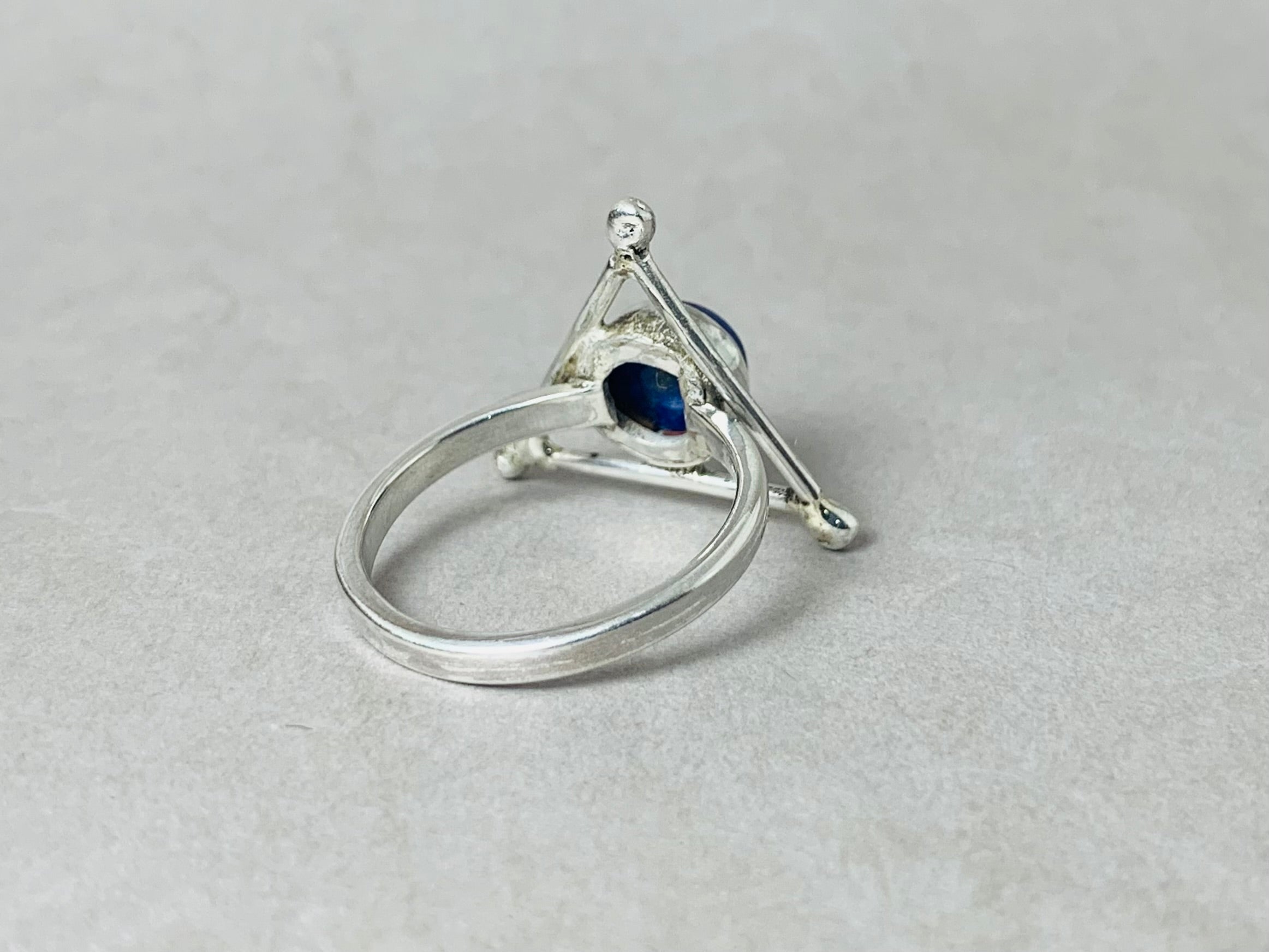 Labradoriet Ring 925 Sterling Zilver Blauwe Steen Ring Handgemaakte Ring Eenvoudige Ring Stapelring Cadeau Voor Haar
