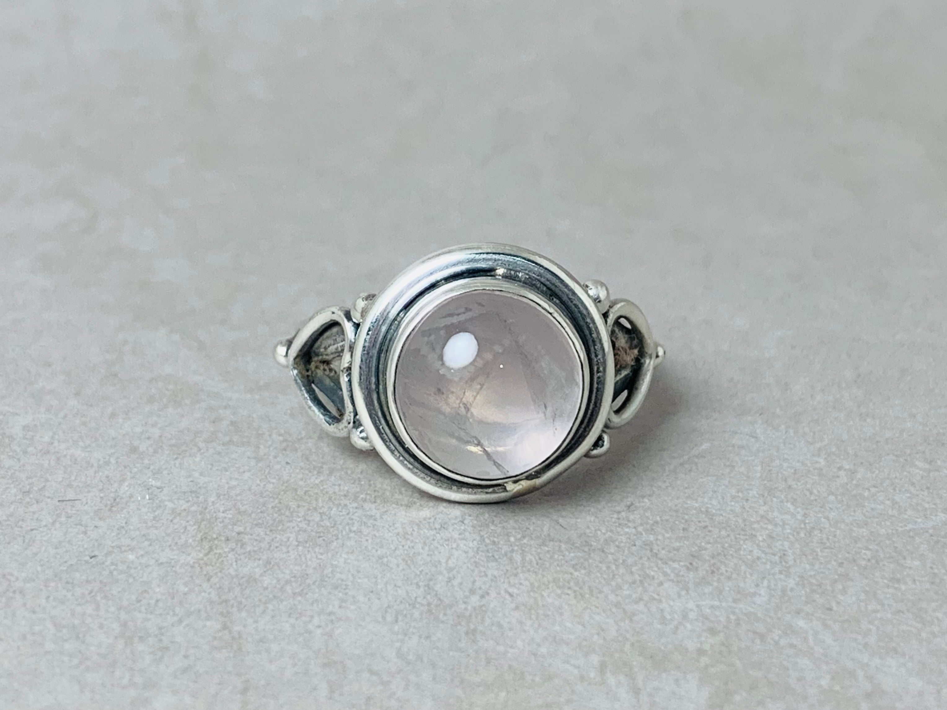 Echter Rosenquarzring 925 Sterling Silber Ring Handgemachter Ring Geschenk für Mama Statement Ring Zierlicher Ring Quarzring