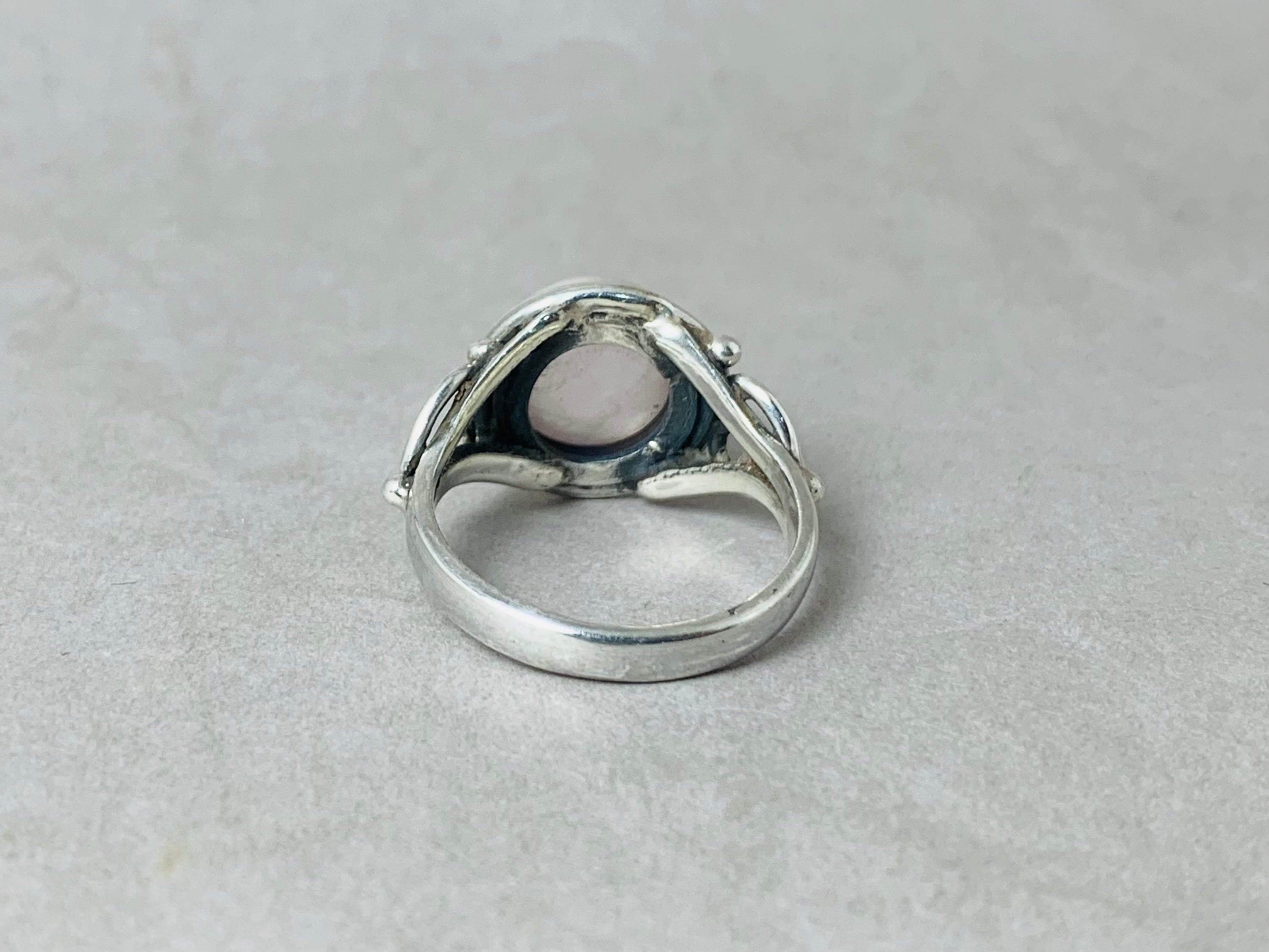 Echter Rosenquarzring 925 Sterling Silber Ring Handgemachter Ring Geschenk für Mama Statement Ring Zierlicher Ring Quarzring
