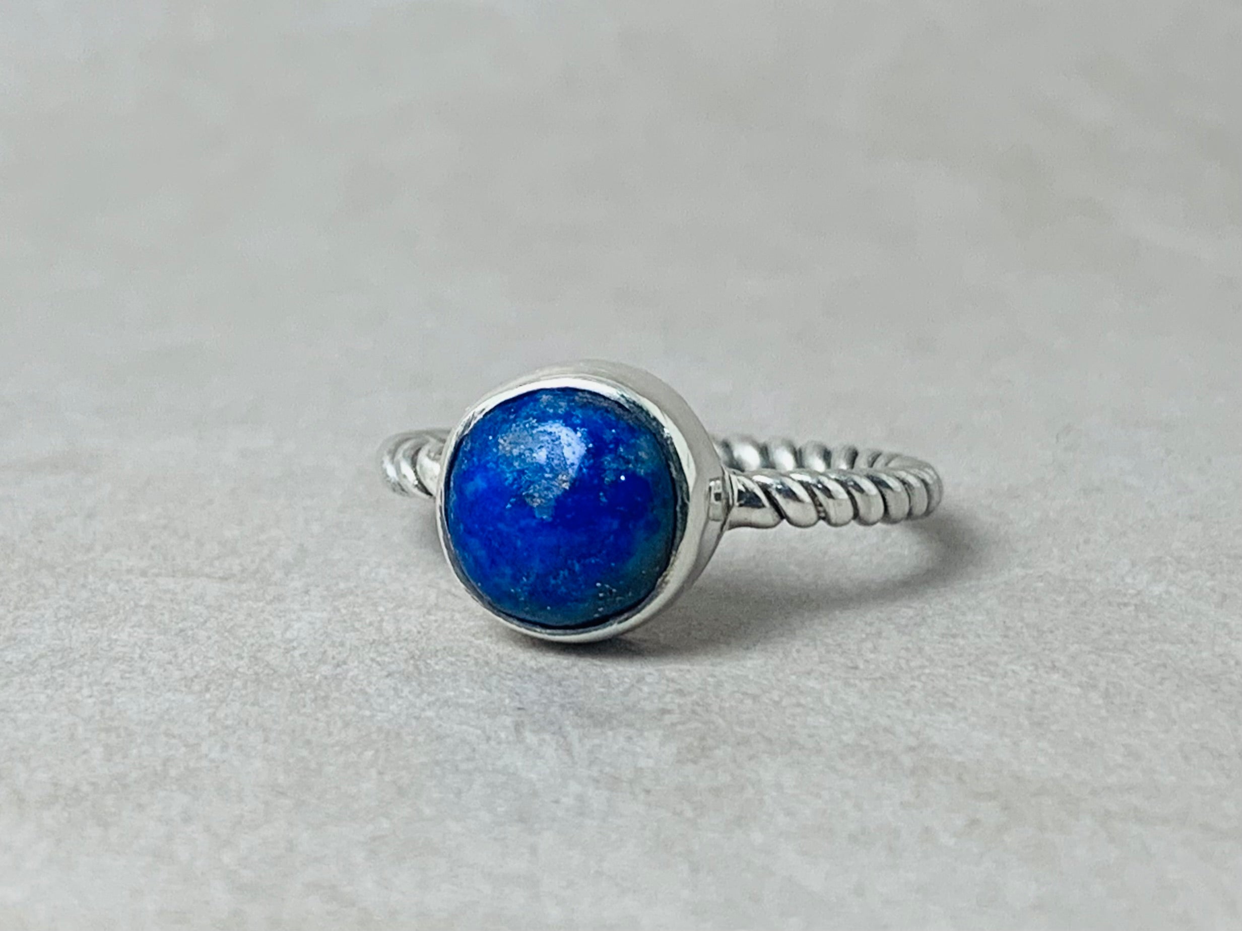 Lapislazuli Ring 925 Silber Ring Handgemachter Ring Stapelring Blauer Edelstein Ring Minimalistischer Ring