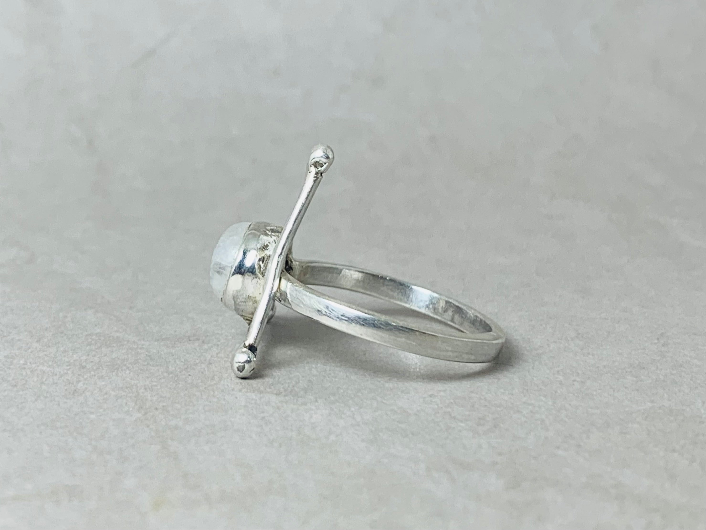 Natürlicher Mondstein Ring 925 Silber Ring Handgemachter Ring Damen Ring Schmuck für sie Blitzender Mondstein Ring