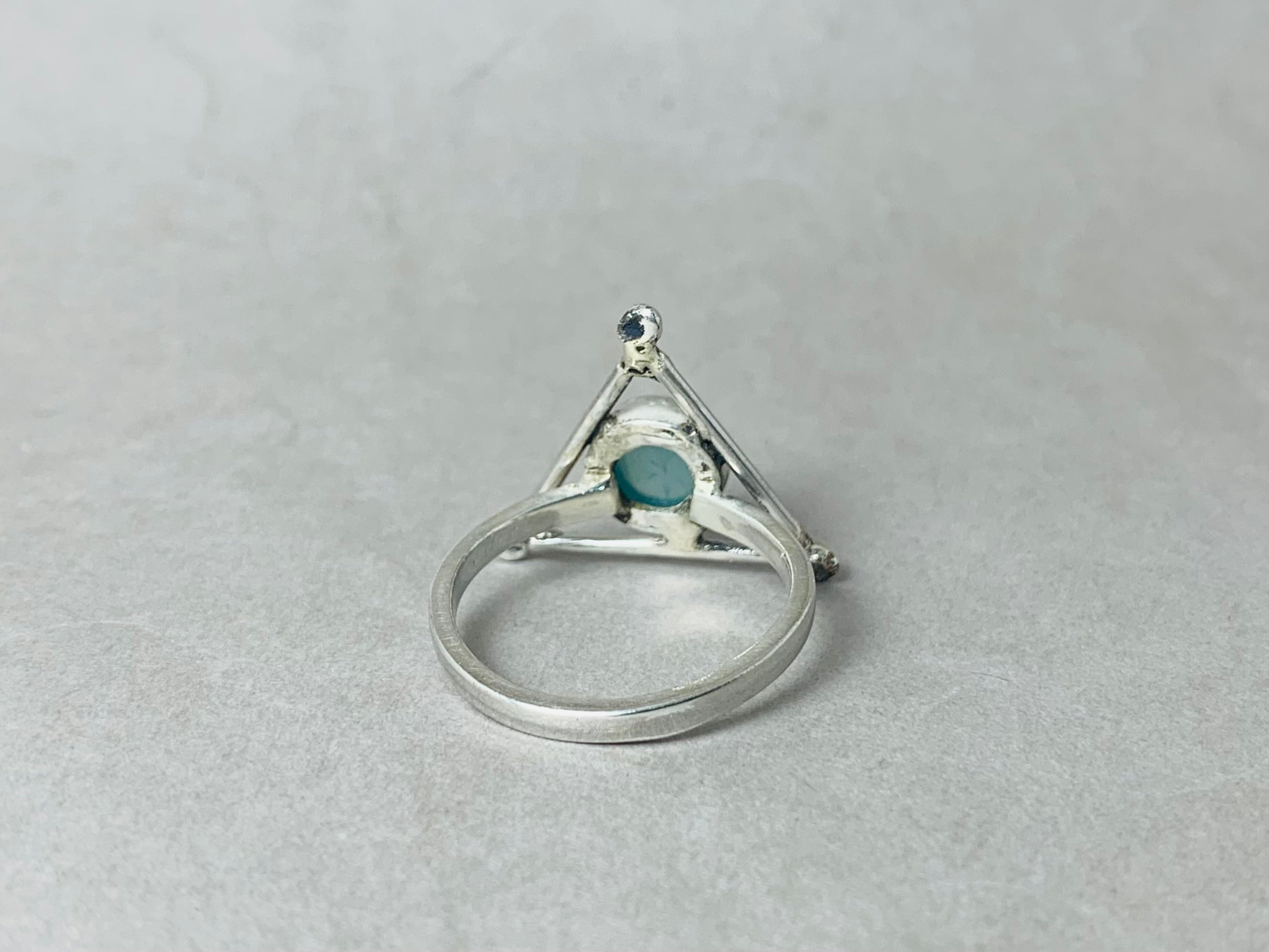 Aqua Chalcedony Ring 925 Silver Ring Handmade Ring Aqua Stone Ring Round Shape Gemstone Ring Minimalist Ring Gift For Her