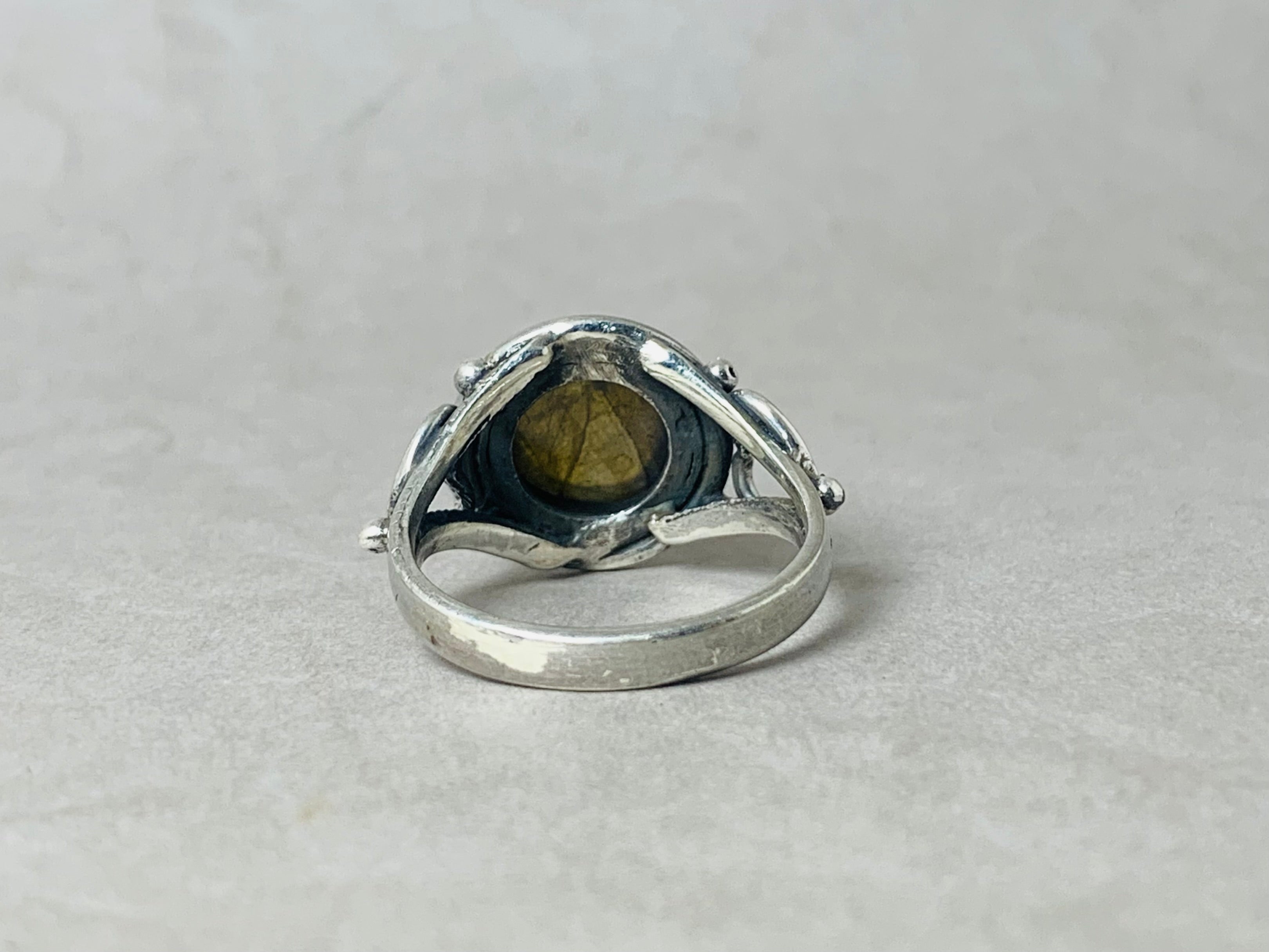 Natürlicher Labradorit Ring 925 Silber Ring Statement Ring Runder Labradorit Handgemachtes Einzelstück Ring für Sie