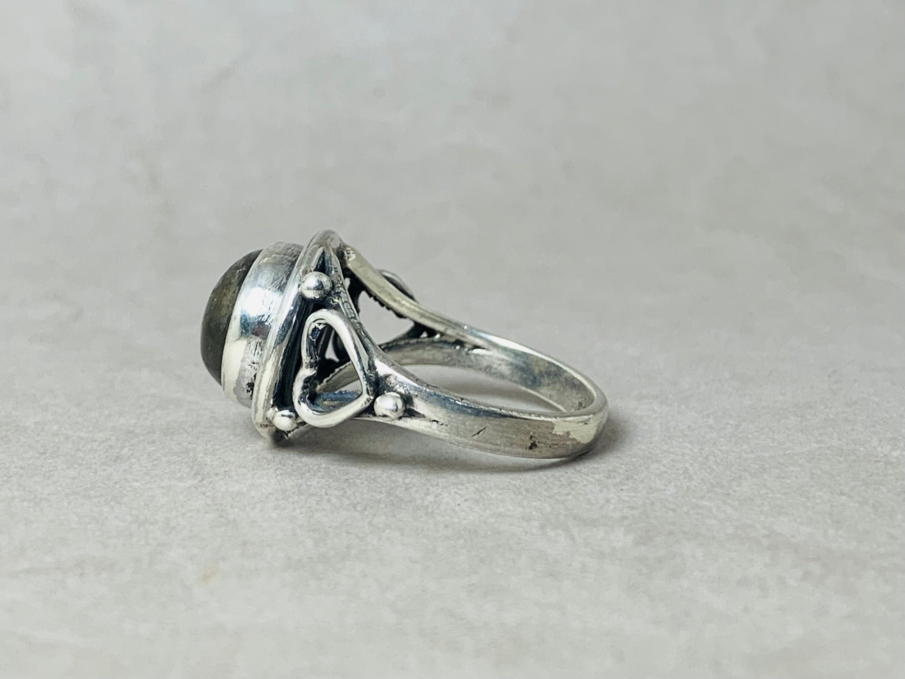 Natürlicher Labradorit Ring 925 Silber Ring Statement Ring Runder Labradorit Handgemachtes Einzelstück Ring für Sie