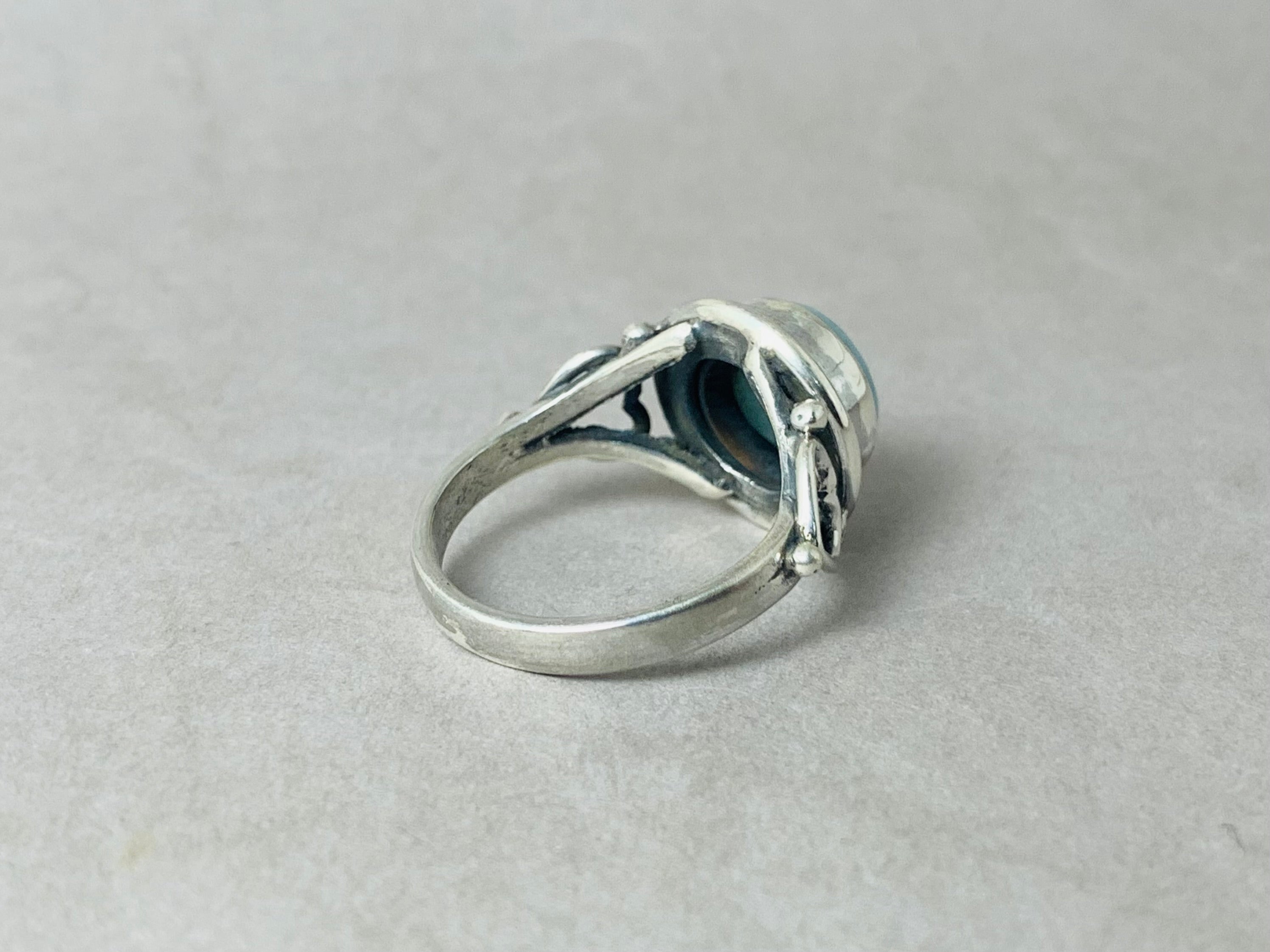Natürlicher Larimar Ring Handgefertigt 925 Sterling Silber Ring Edelsteinring Geburtssteinring Silberner Larimar Ring