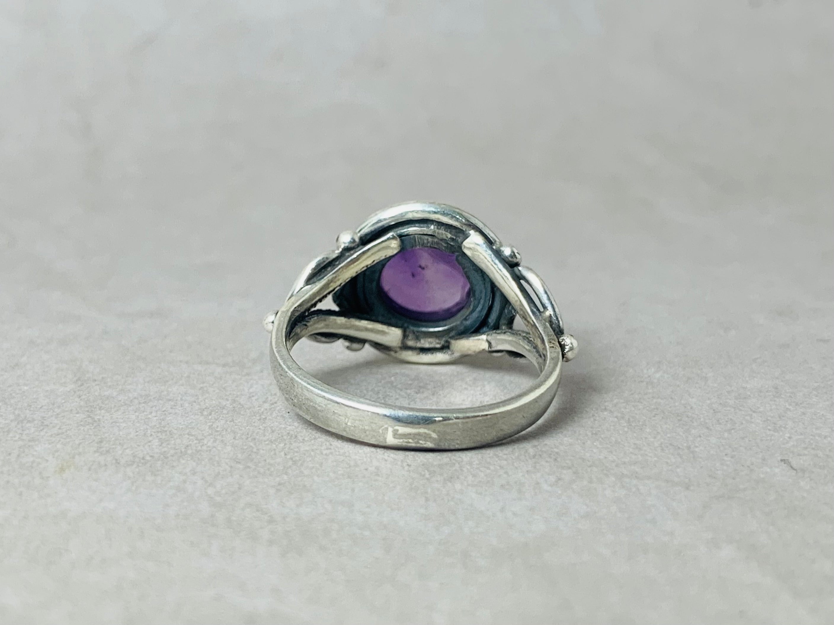 Natürlicher Amethyst Ring Handgemachter Ring Sterlingsilber Ring Edelstein Ring Geburtsstein Ring Lila Stein Ring