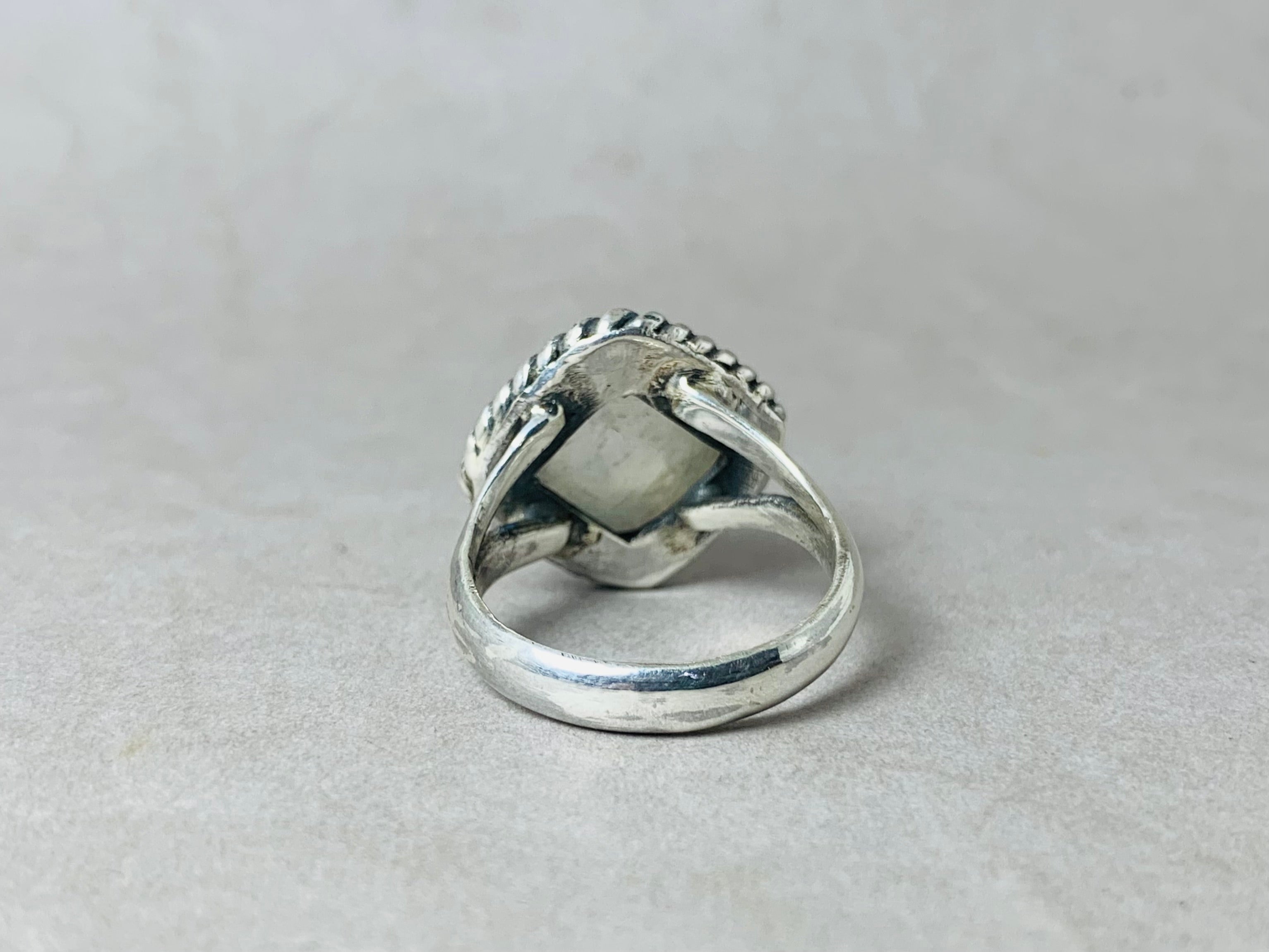 Natürlicher Mondsteinring 925 Sterling Silber Ring Boho Ring Blauer Feuer Mondstein Ring Handgemachter Ring