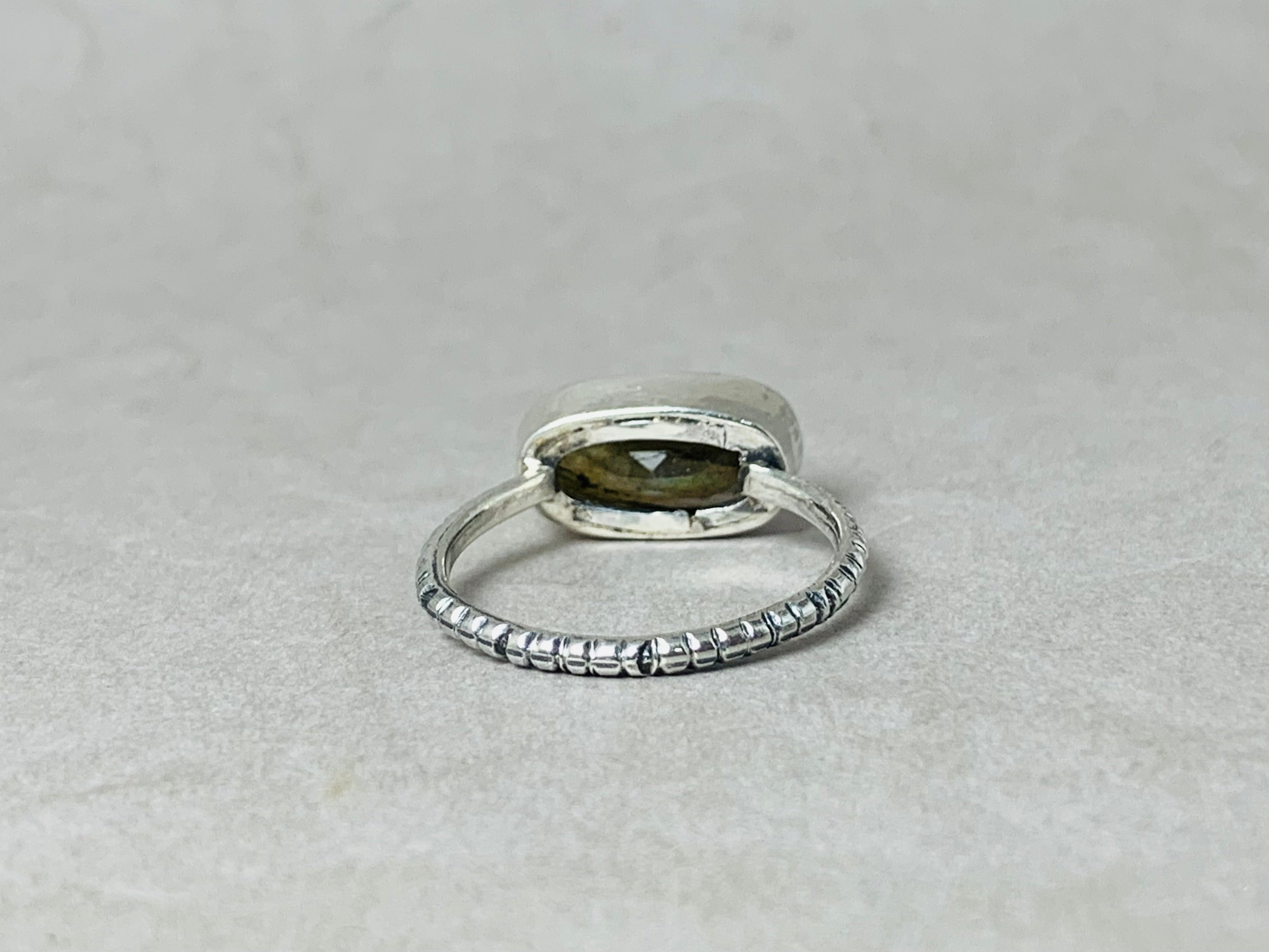 Cut Labradorite Ring 925 Silver Ring Faceted Gemstone Ring Rainbow Labradorite Minimalist Ring