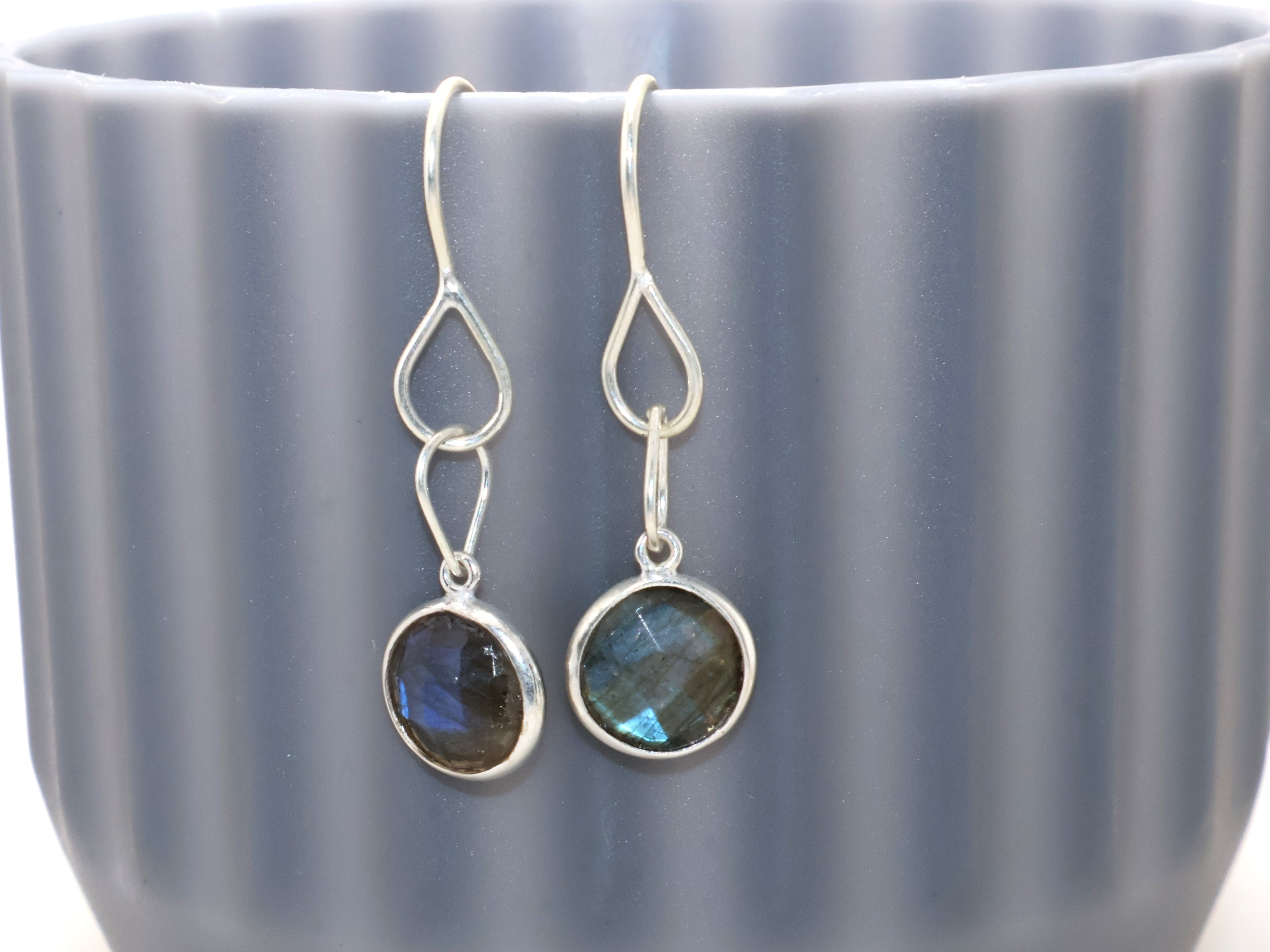 Labradorit Ohrringe Blaue Labradorit Hängeohrringe Handgemachte Ohrringe Handgemachte Ohrringe Labradorit Schmuck Geschenk für jedermann