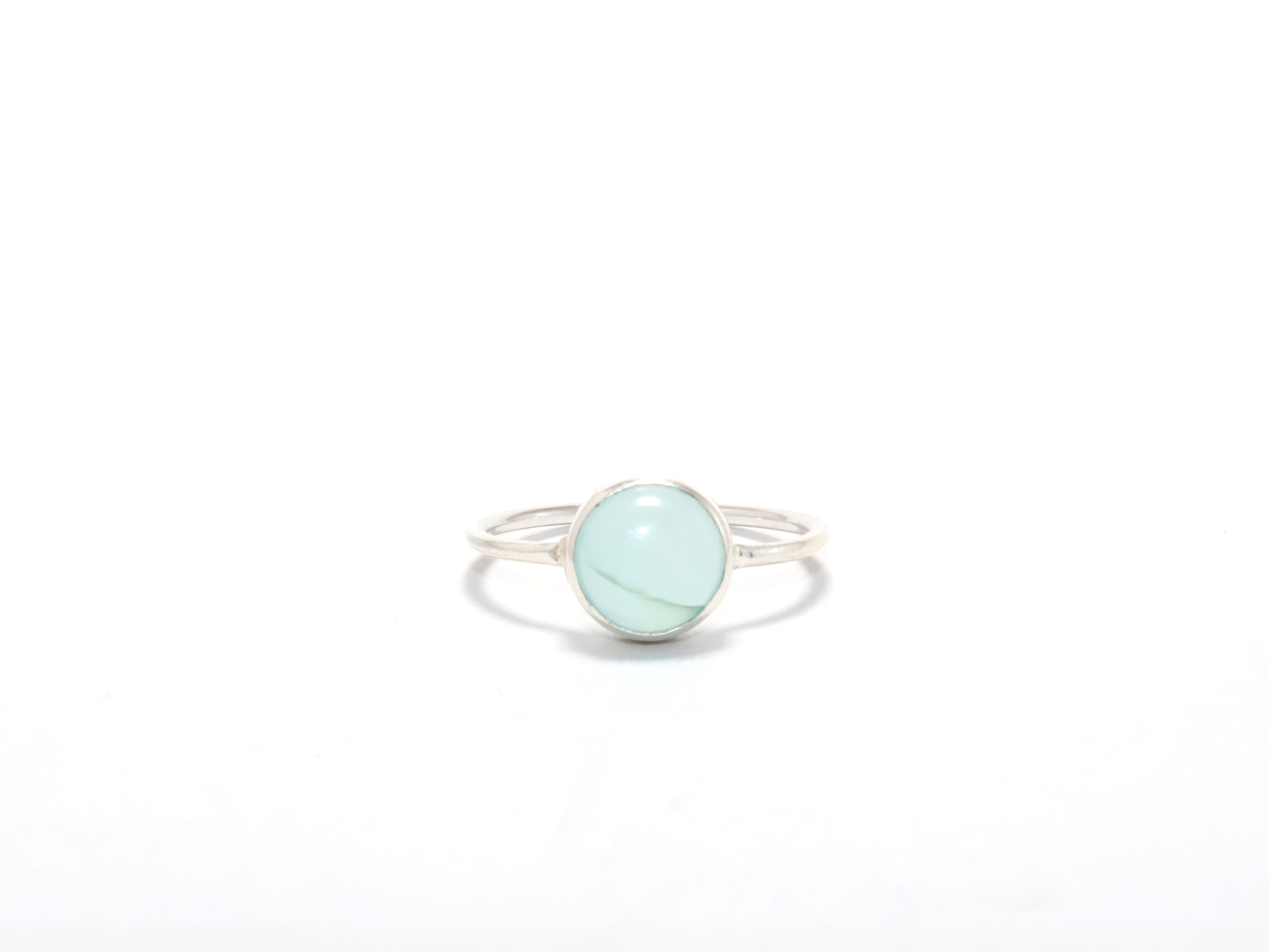 Aqua Chalcedon Ring Minimalistischer Ring 925 Silber Ring Handgemachter zierlicher Ring Alltagsring Damenring Stapelring