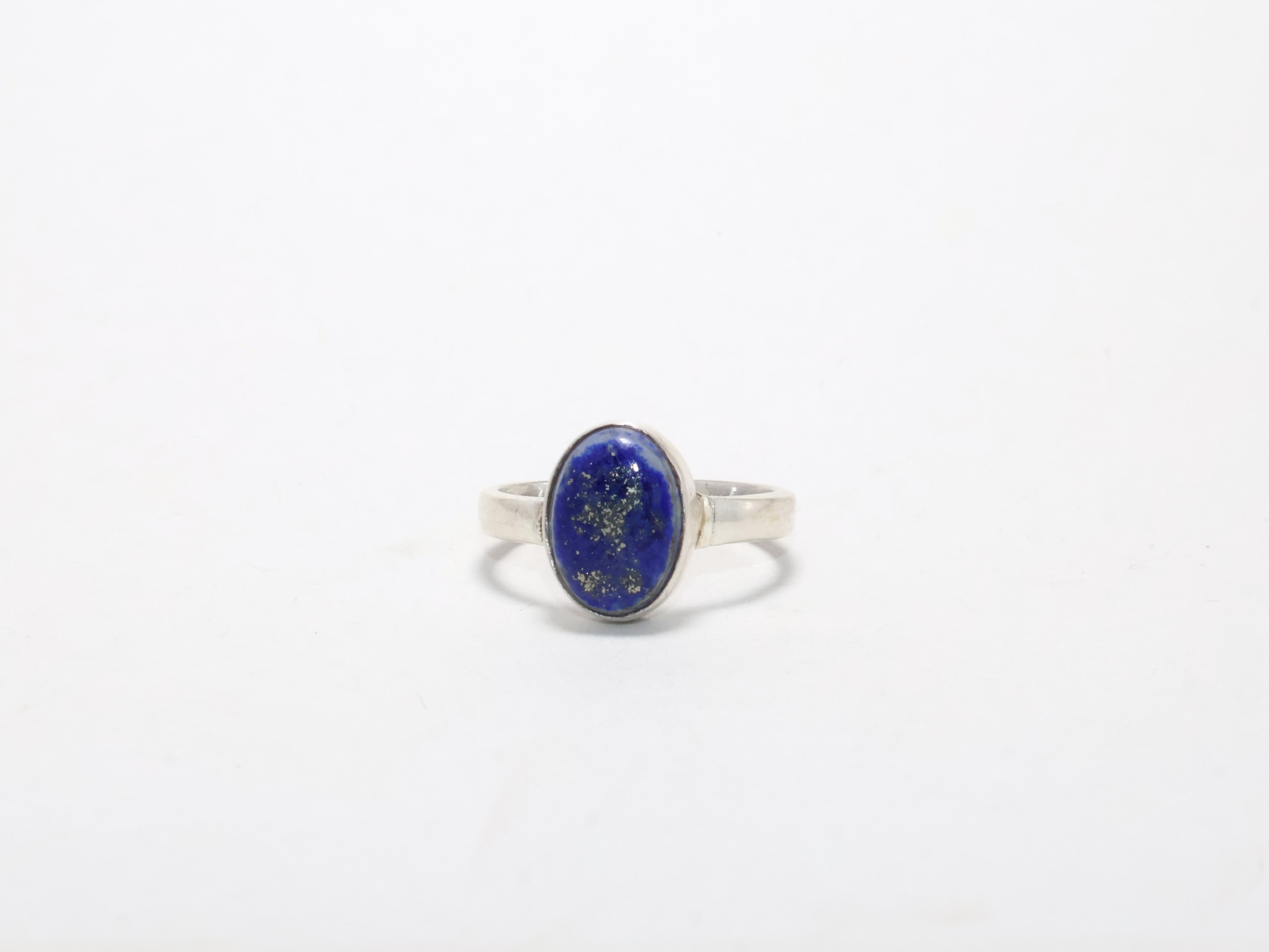 Lapislazuli Ring Edelsteinring für Damen 925 Sterling Silber Stapelring Echter Lapis Ring