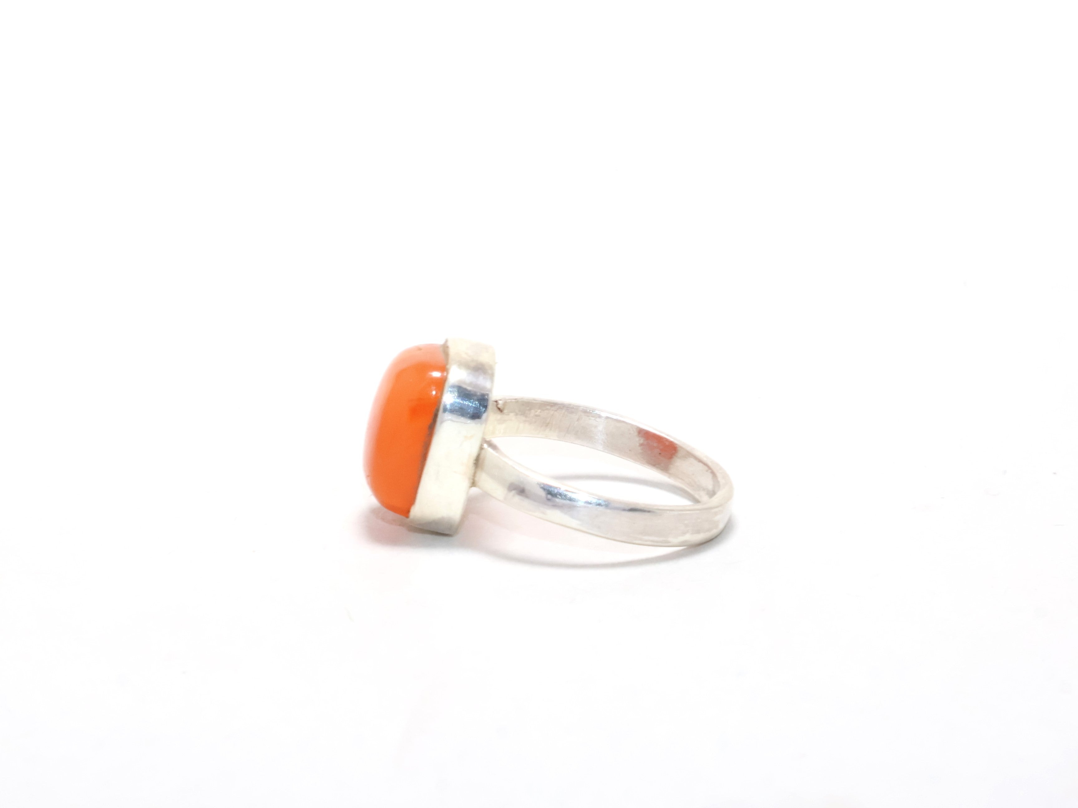 Echter Oranger Karneol Edelsteinring 925 Sterling Silber Alltagsring Stapelring