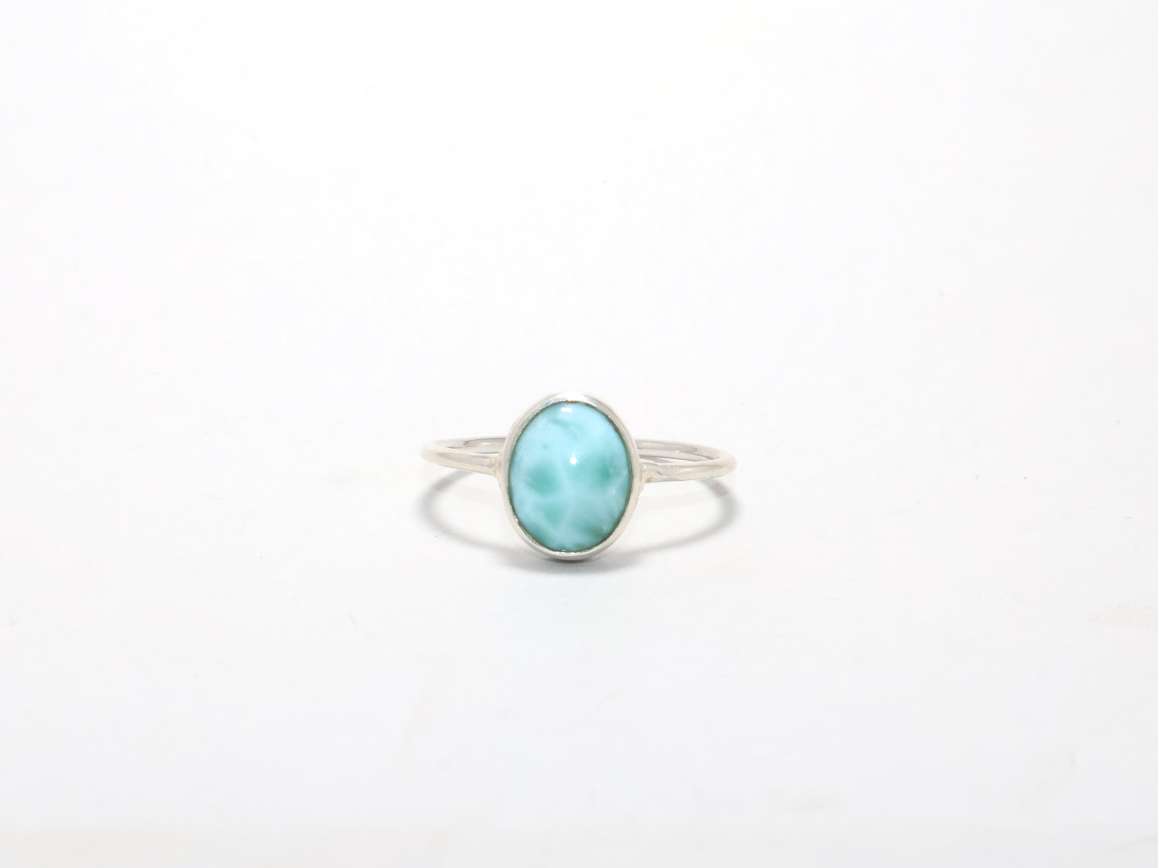 Blauer Larimar Edelstein Ring Damen Ring Geschenk für Sie Stapelring 925 Sterling Silber
