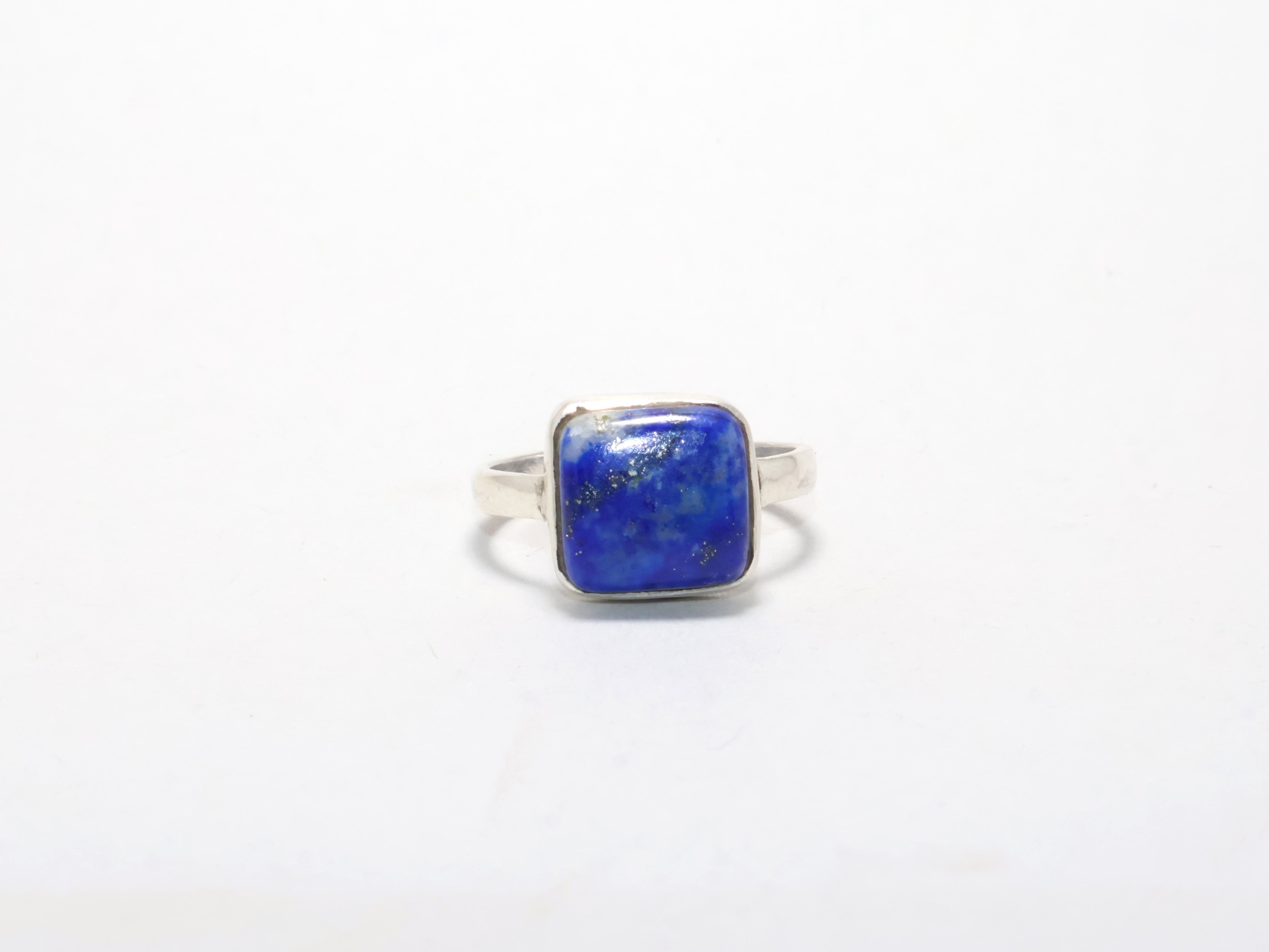Echter Lapislazuli Ring Handgemachter Stacking Ring Handgemachter Ring 925 Sterling Silber Blauer Edelsteinring