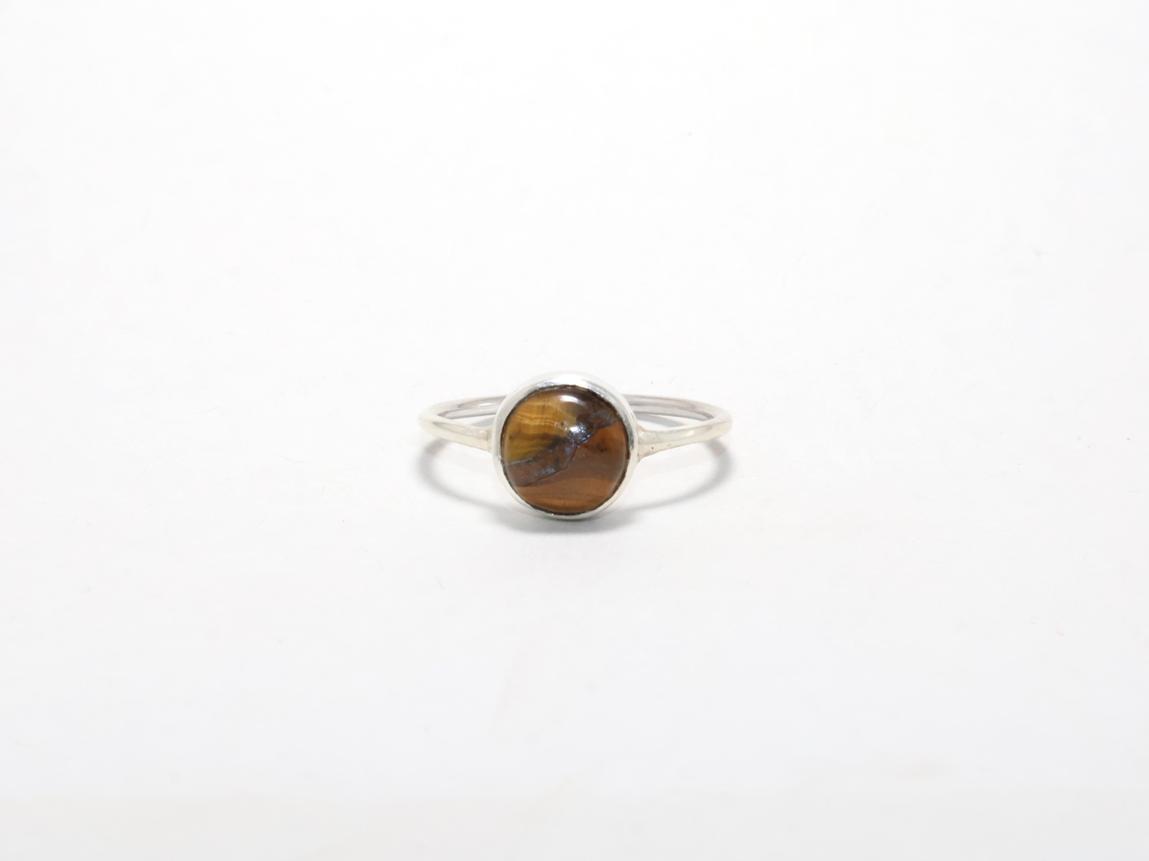 Natur Tigerauge Ring 925 Sterling Silber Mädchen Damen Ring Bohemian Ring Zigeuner Ring