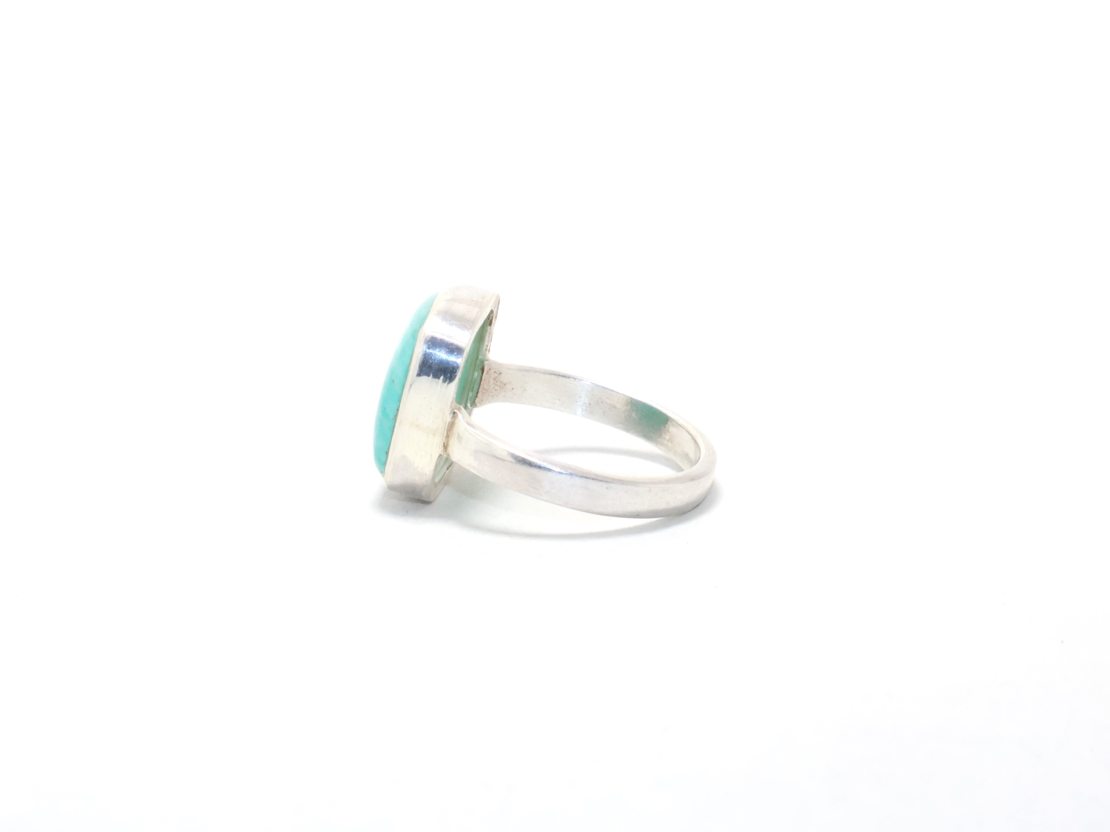 Natürlicher grüner Amazonit Ring 925 Sterling Silber Stapelring Damenring Versprechensring Geschenkartikel Freundschaftsgeschenk für Sie