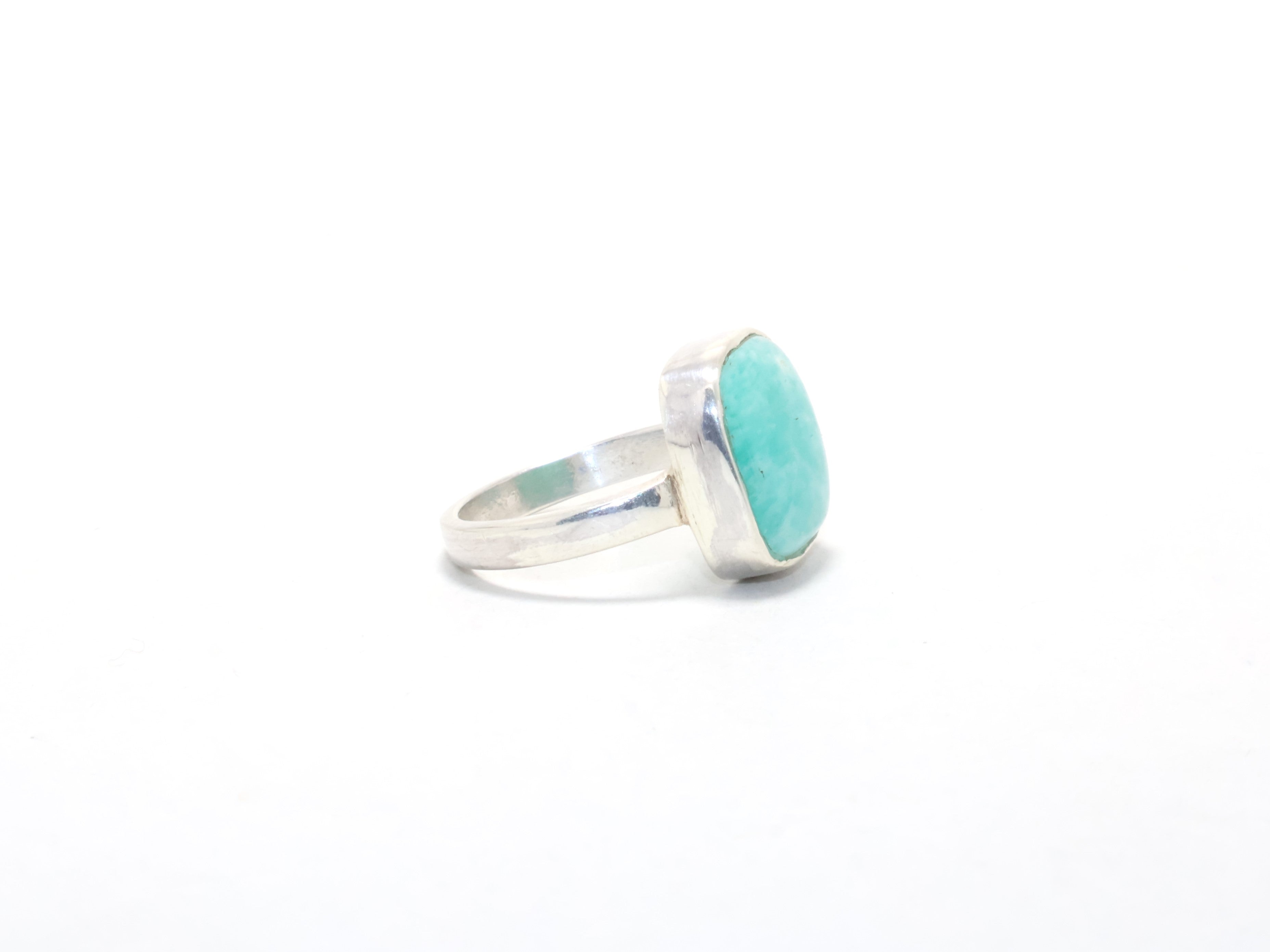 Natürlicher grüner Amazonit Ring 925 Sterling Silber Stapelring Damenring Versprechensring Geschenkartikel Freundschaftsgeschenk für Sie