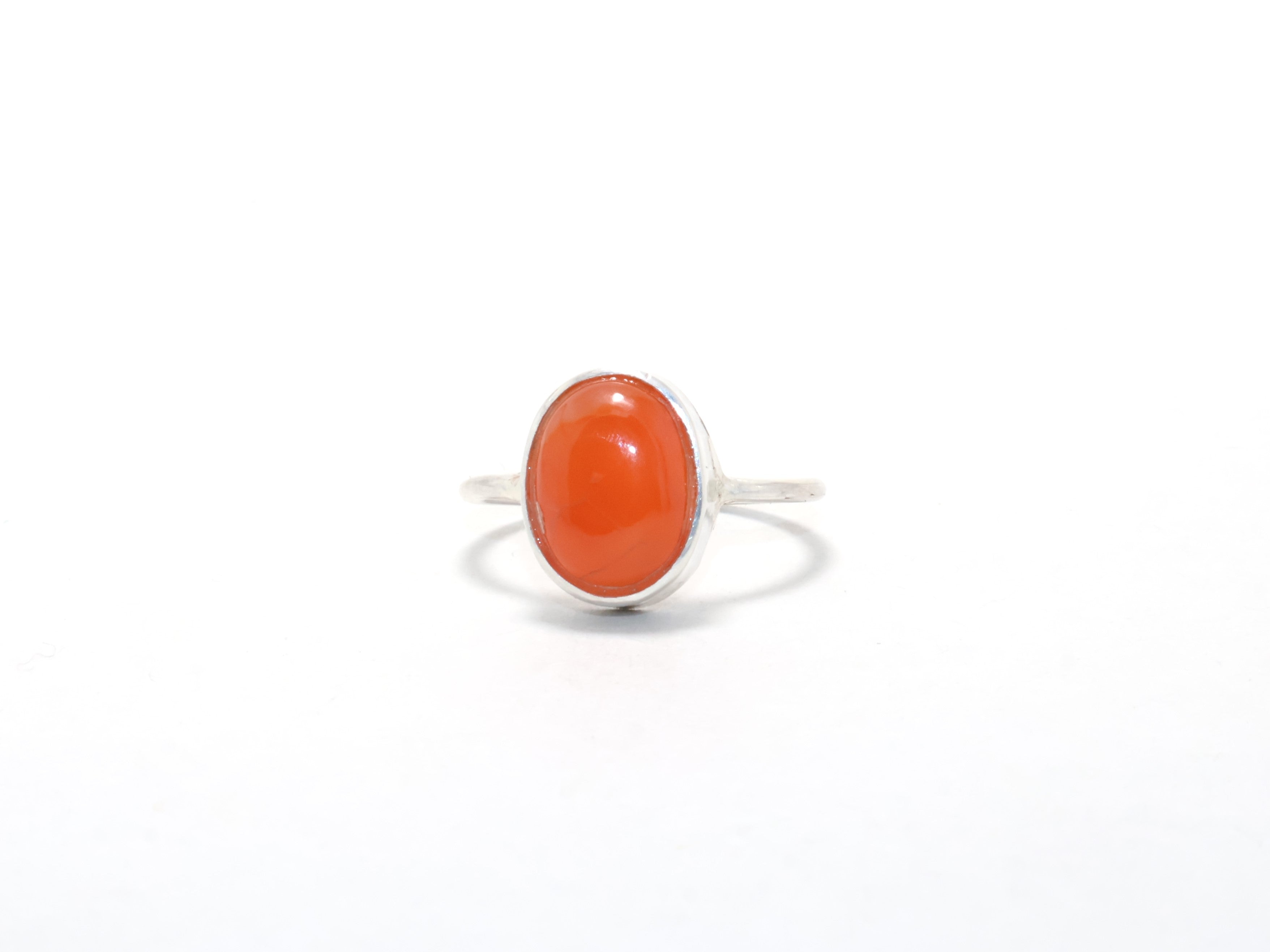 Natürlicher ovaler oranger Karneol-Edelsteinring 925 Sterling Silber Alltagsring Stapelring