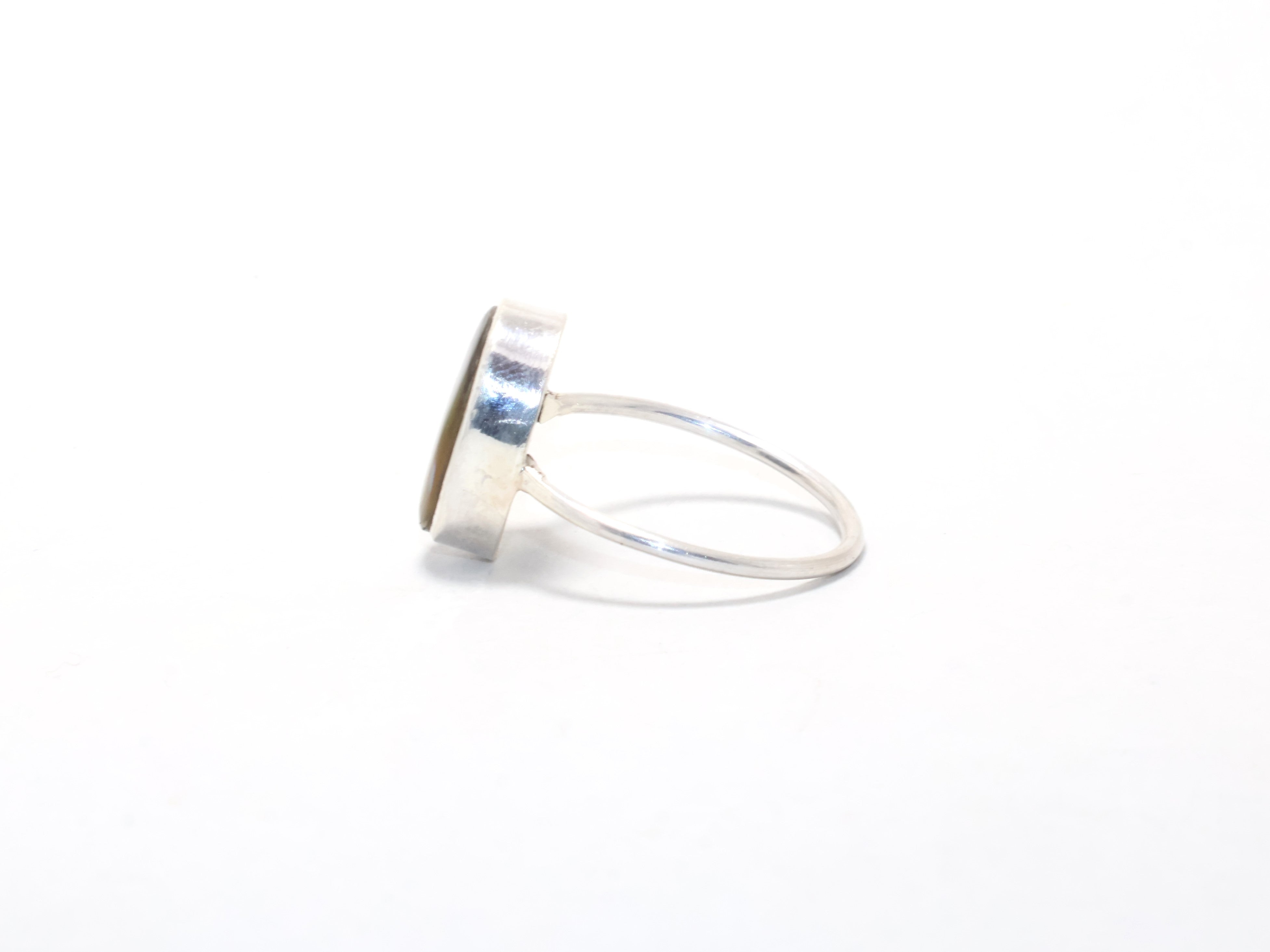 Abalone Muschel Ring 925 Sterling Silber Handgemachter Ring Für Mädchen Frauen Ring Stapelring
