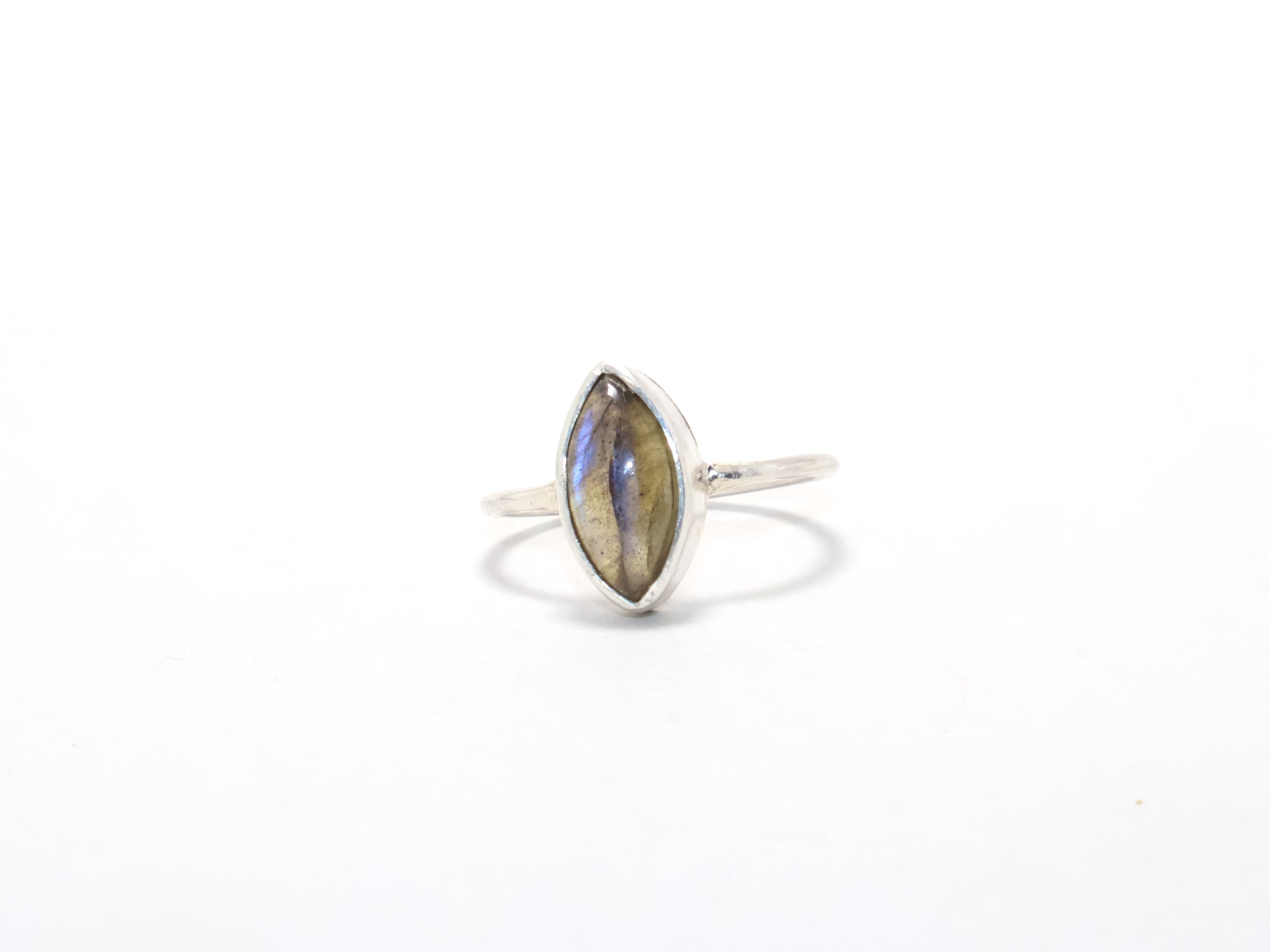 Labradoriet Ring Sterling Zilver 925 Marquise Vorm Edelsteen Ring Handgemaakte Stapelring Cadeau Voor Haar