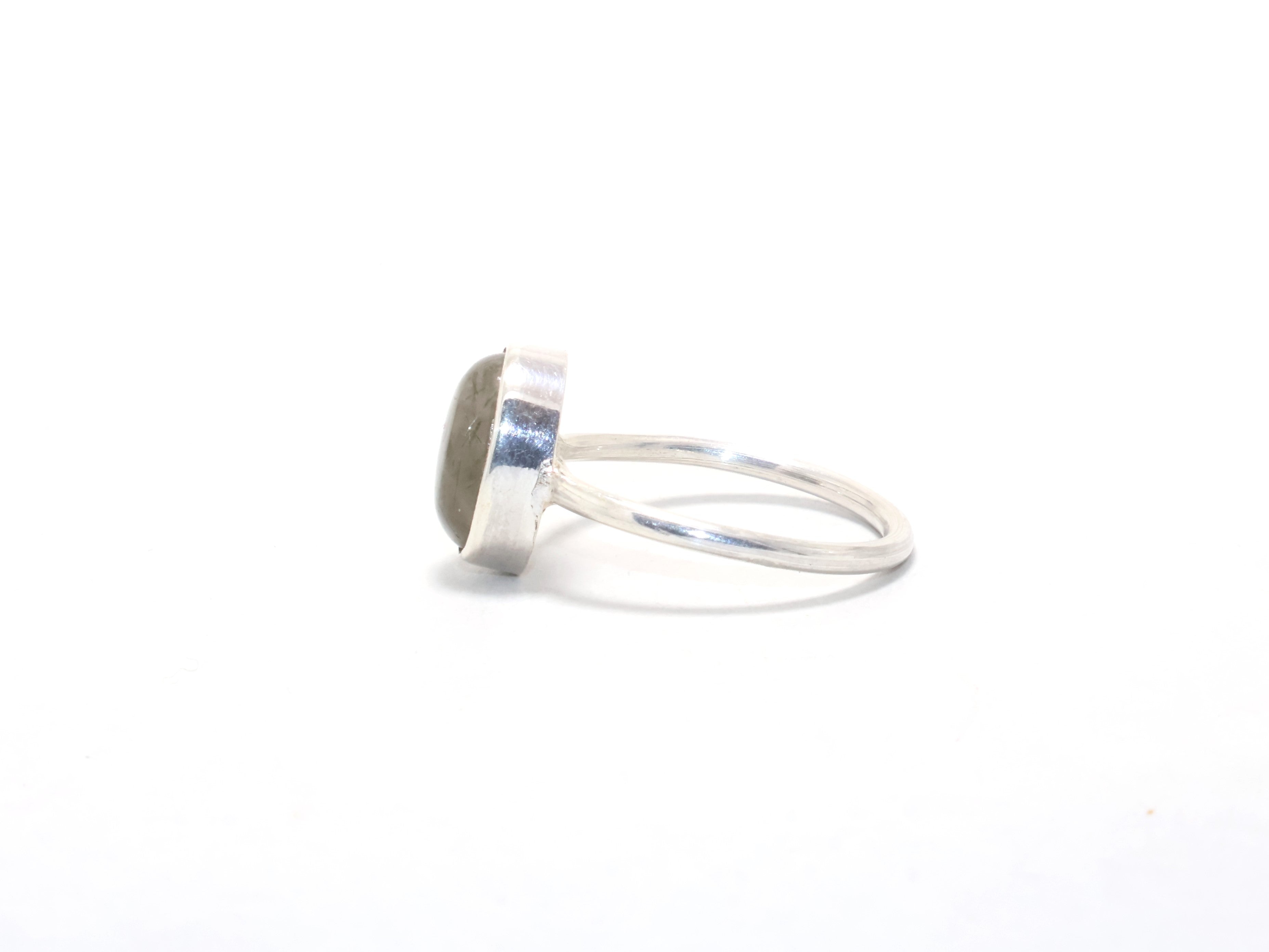 925 Sterling Silver Ring Black Rutile Stacking Ring Birthstone Ring Friendship Ring Promise Ring