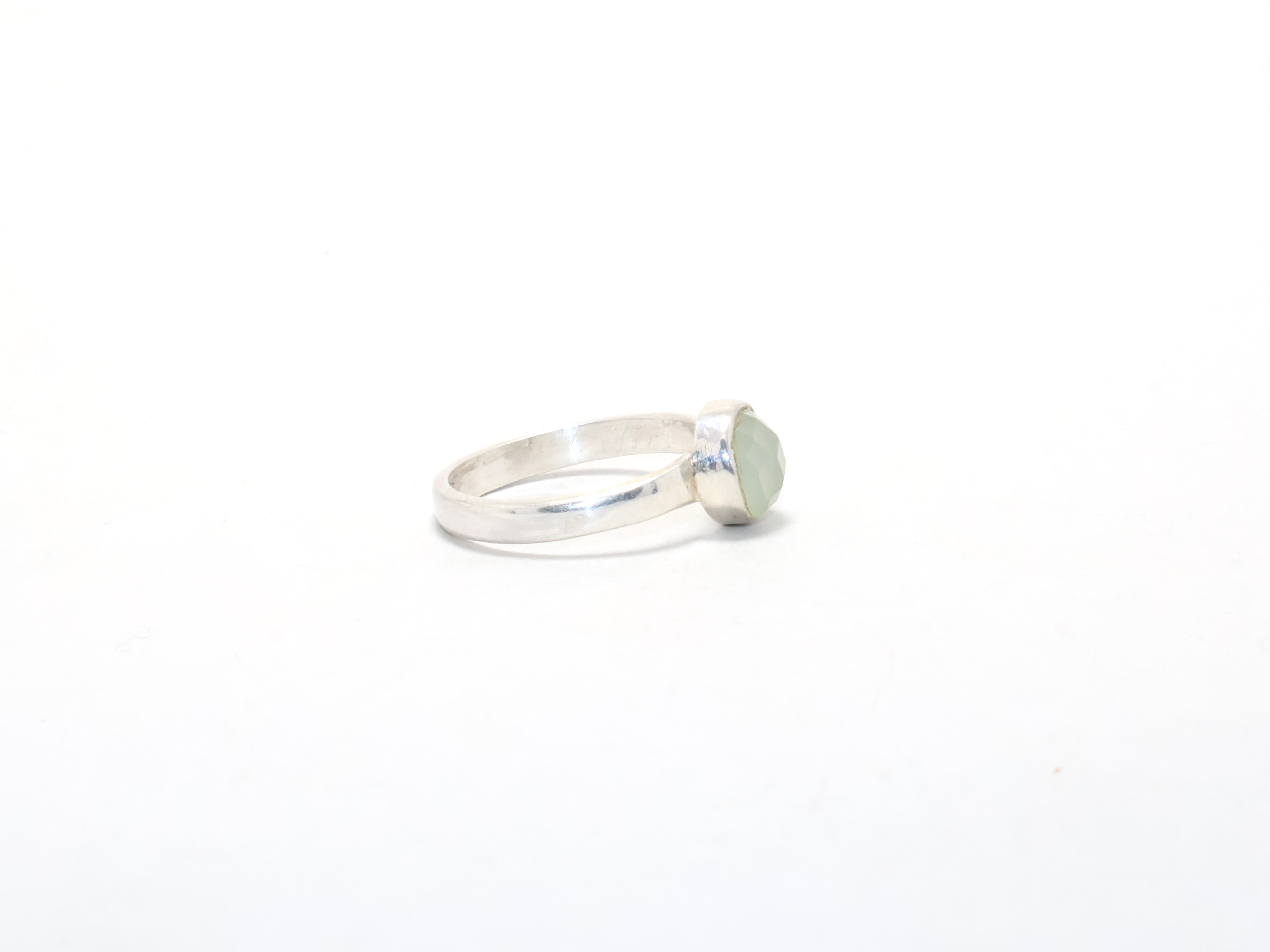 Geslepen Aqua Chalcedoon Ring 925 Sterling Zilver Belofte Ring Vriendschapsring Dames Ring Unieke Ring Cadeau Voor Haar Handgemaakte Ring
