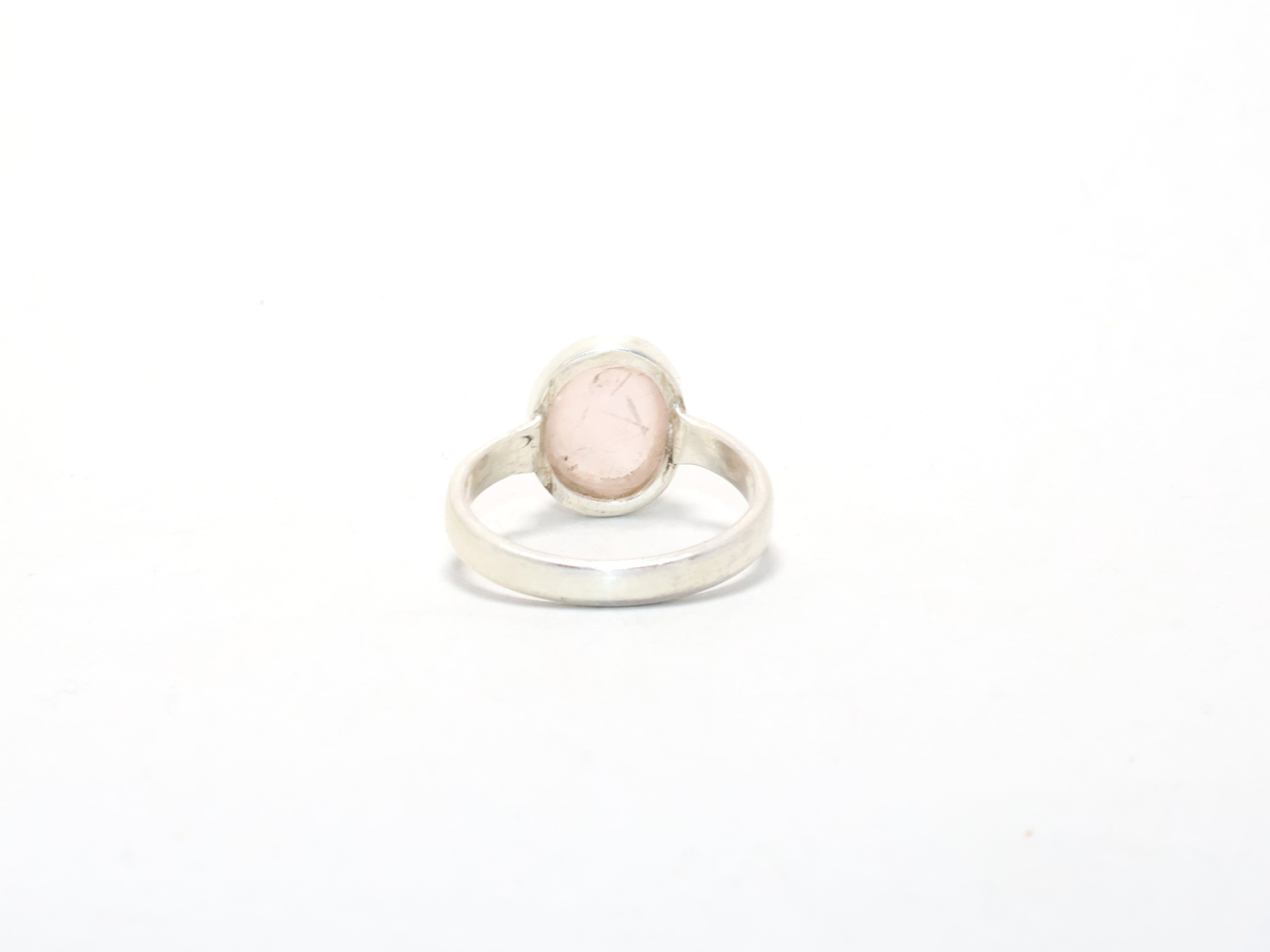 Rosenquarz-Ring Handgemachter Ring Stapelring Geschenk Geburtssteinring Verlobungsring Rosa Stein Geschenk für Mama