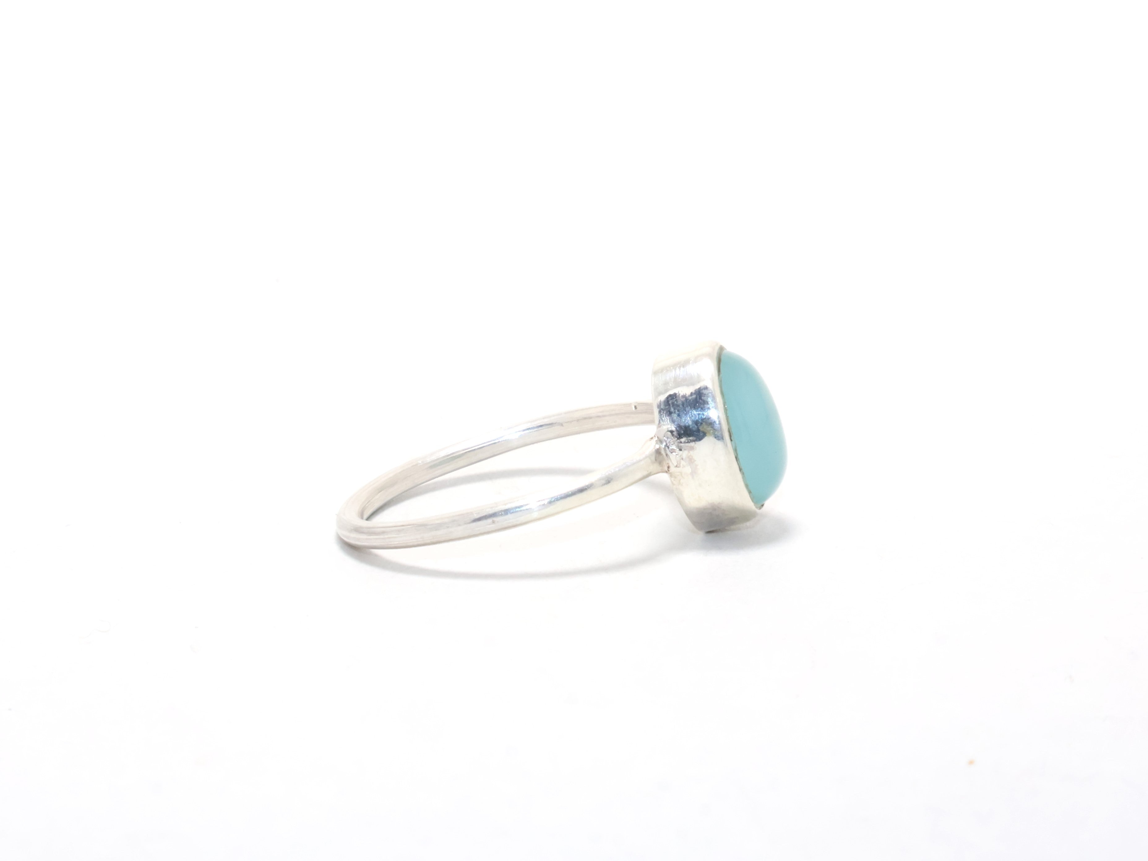 Aquachalcedon Ring Stapelring Geburtstagsgeschenk Handgefertigter Ring 925 Sterling Silber Geschenk für Sie