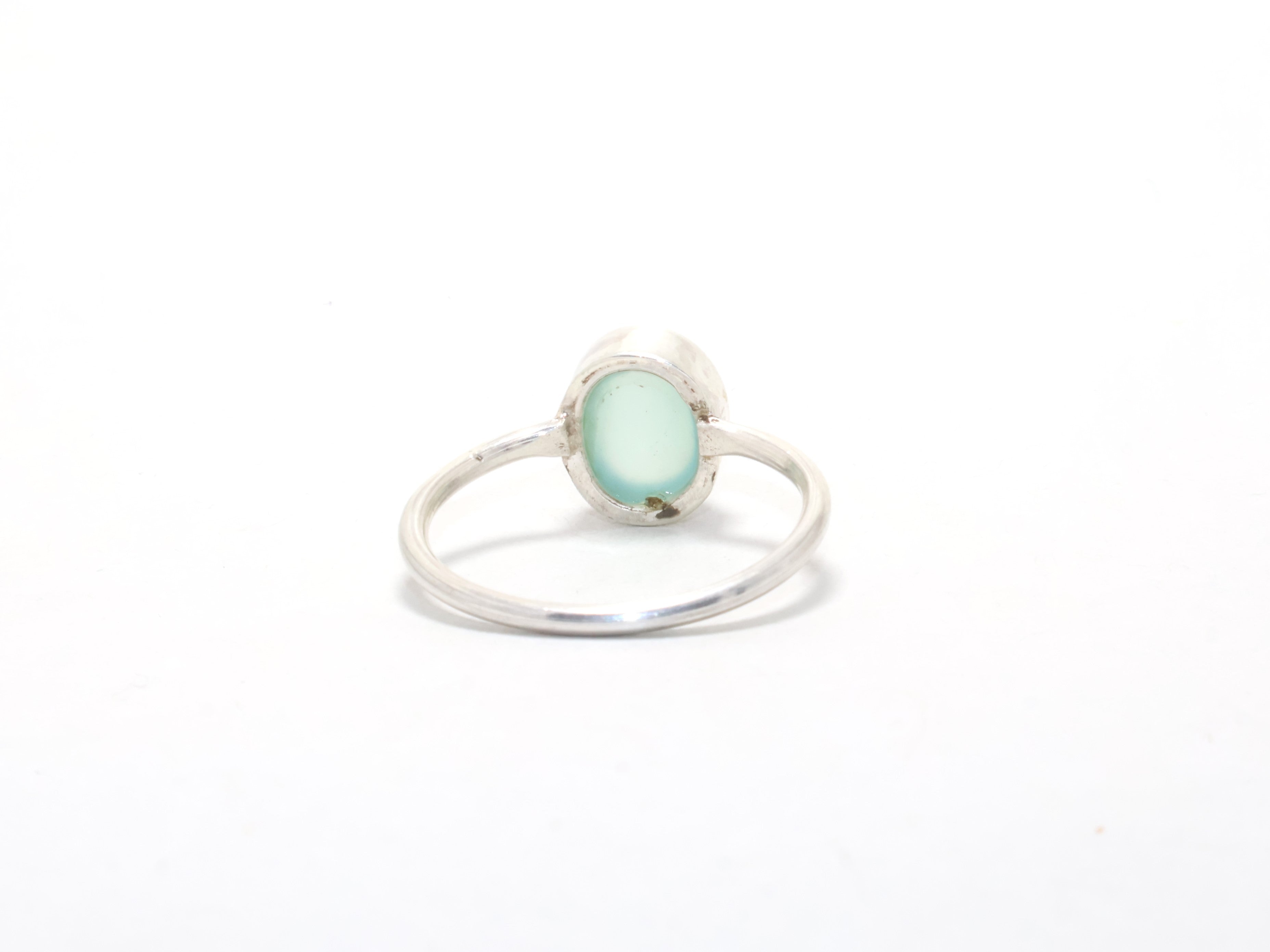 Aquachalcedon Ring Stapelring Geburtstagsgeschenk Handgefertigter Ring 925 Sterling Silber Geschenk für Sie