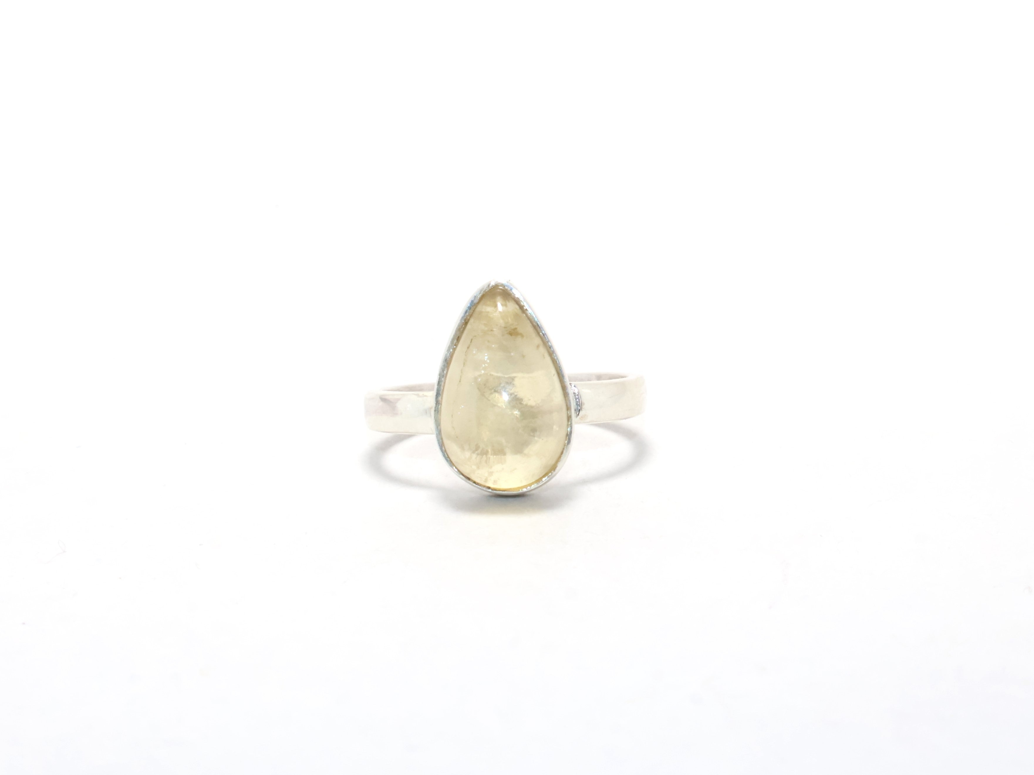 Zitronenquarz-Ring, Stapelring, Verlobungsring, Geburtssteinring, Geschenk, Damenring, 925er Sterling Silber, handgefertigter Ring