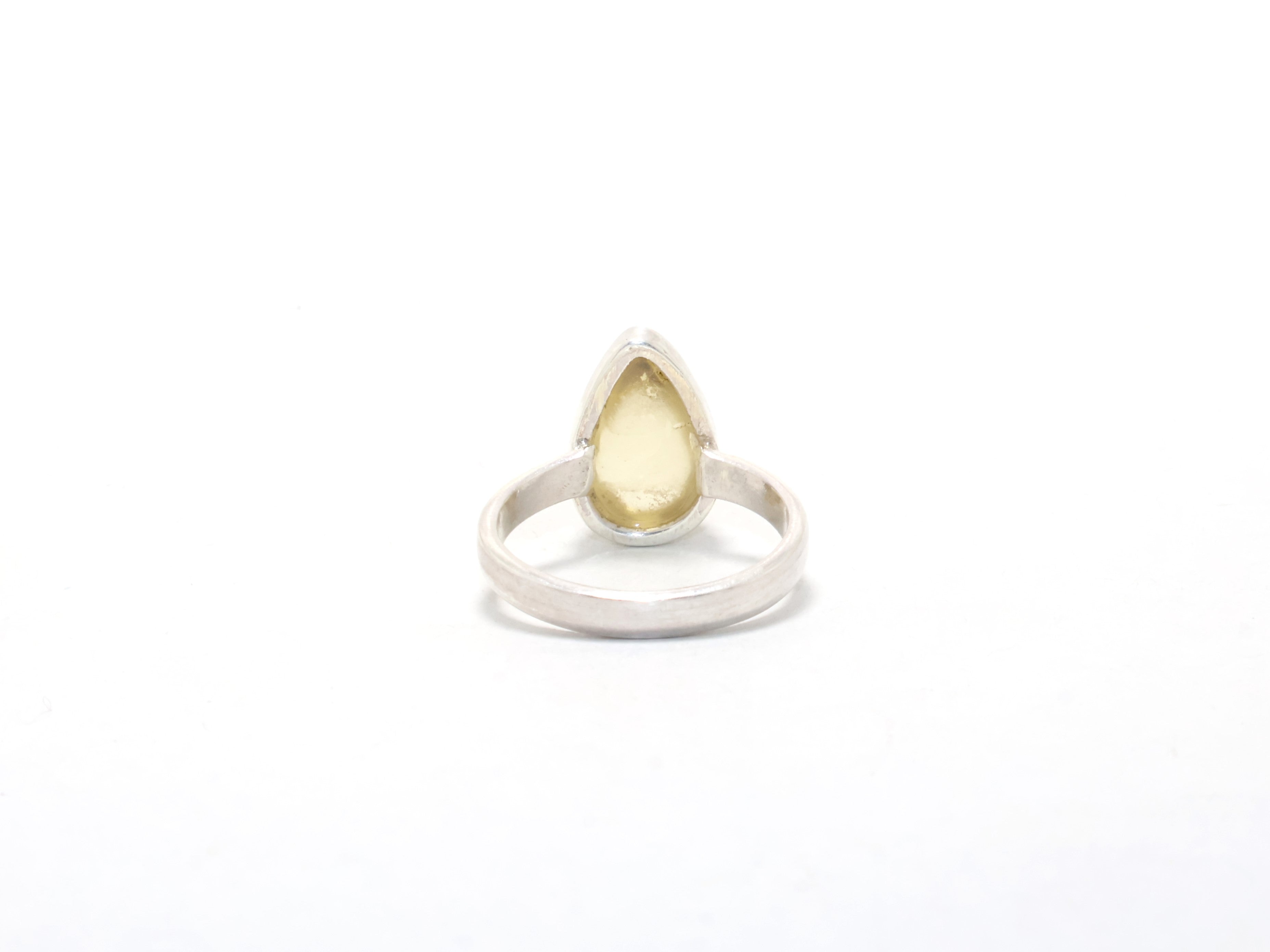 Zitronenquarz-Ring, Stapelring, Verlobungsring, Geburtssteinring, Geschenk, Damenring, 925er Sterling Silber, handgefertigter Ring
