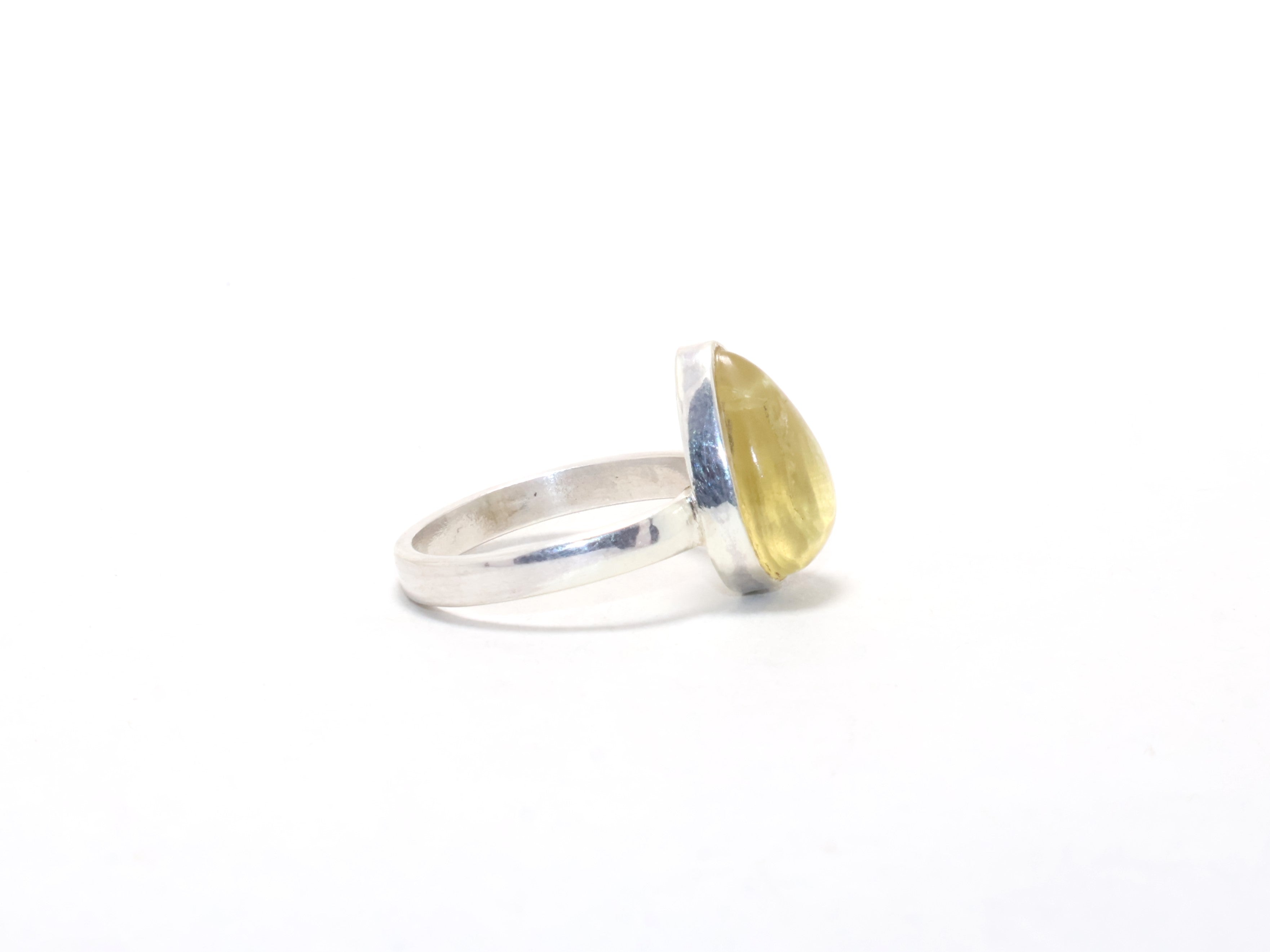 Zitronenquarz-Ring, Stapelring, Verlobungsring, Geburtssteinring, Geschenk, Damenring, 925er Sterling Silber, handgefertigter Ring