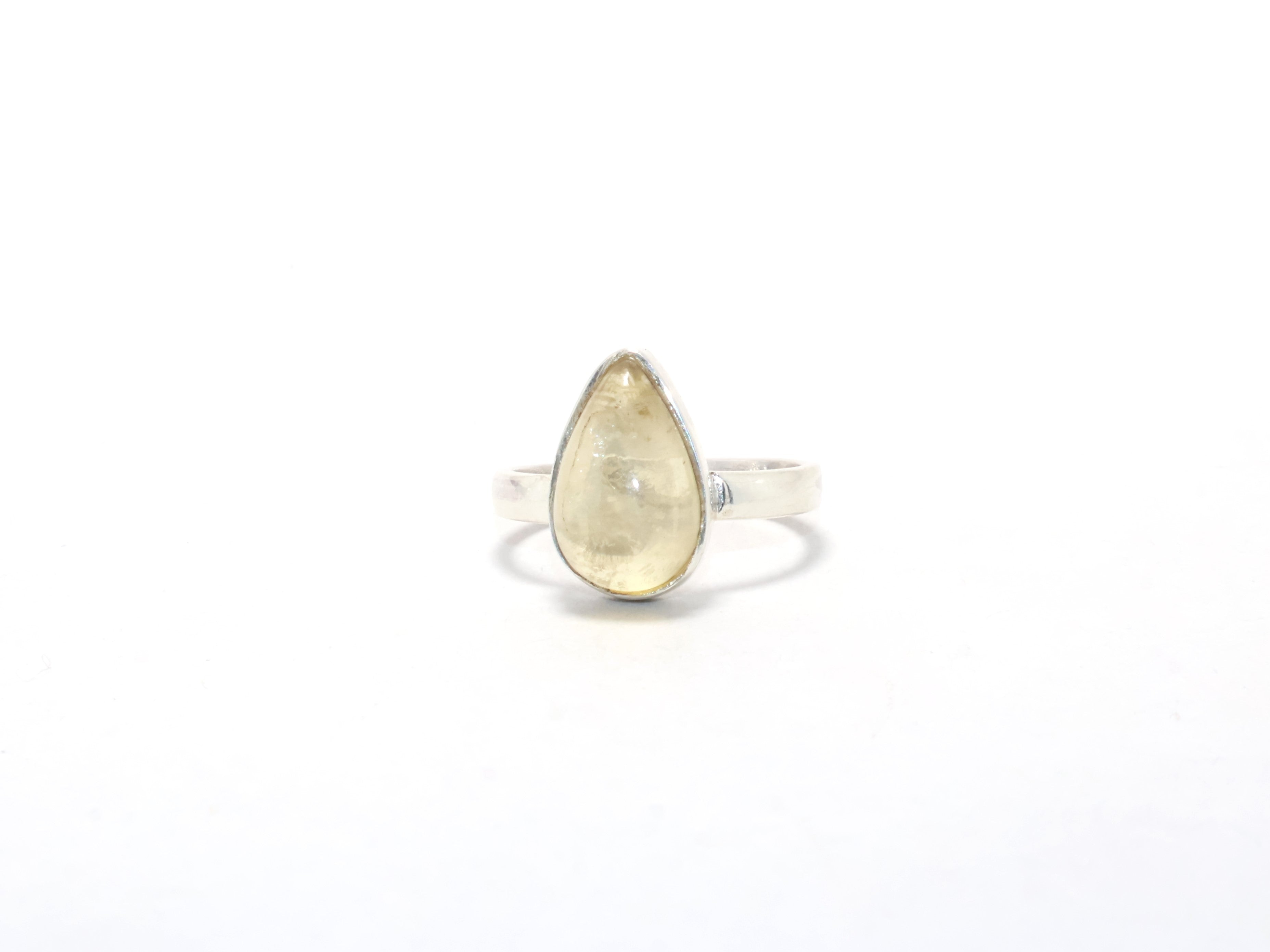 Zitronenquarz-Ring, Stapelring, Verlobungsring, Geburtssteinring, Geschenk, Damenring, 925er Sterling Silber, handgefertigter Ring