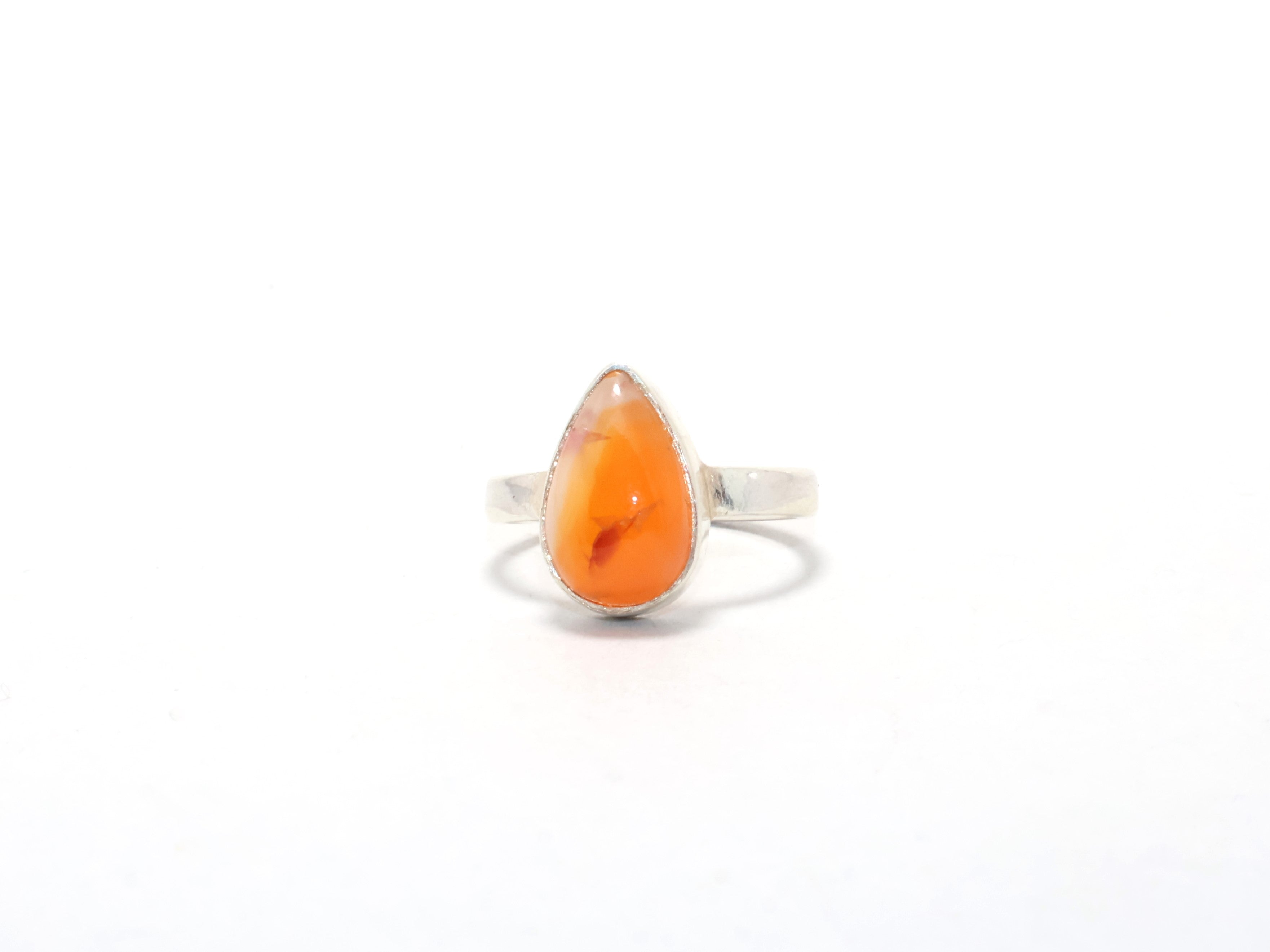 Karneol Ring 925 Sterling Silber Handgemachter Ring Geschenk für sie Damenring Freundschaftsring Oranger Stein Ring