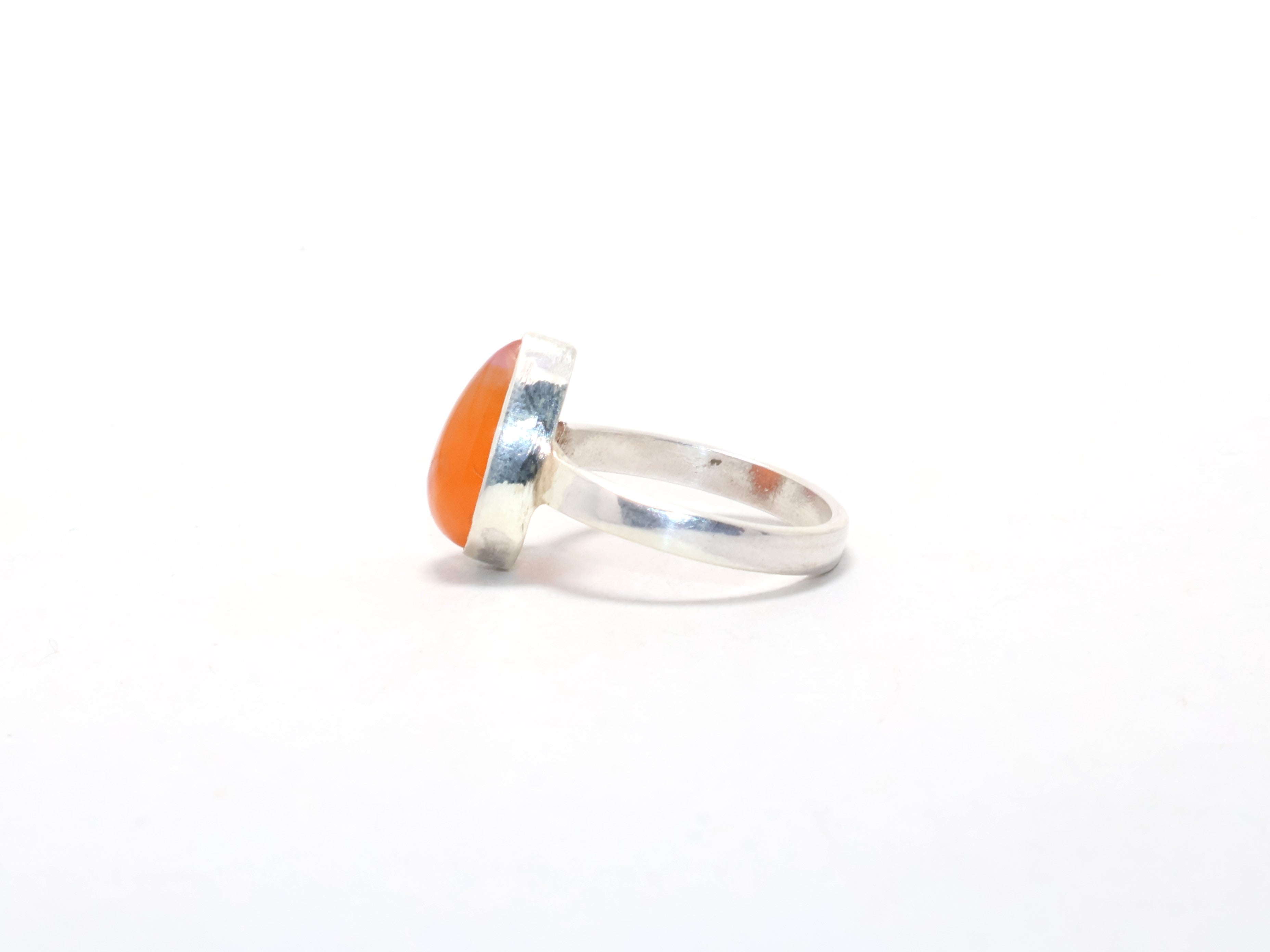 Karneol Ring 925 Sterling Silber Handgemachter Ring Geschenk für sie Damenring Freundschaftsring Oranger Stein Ring