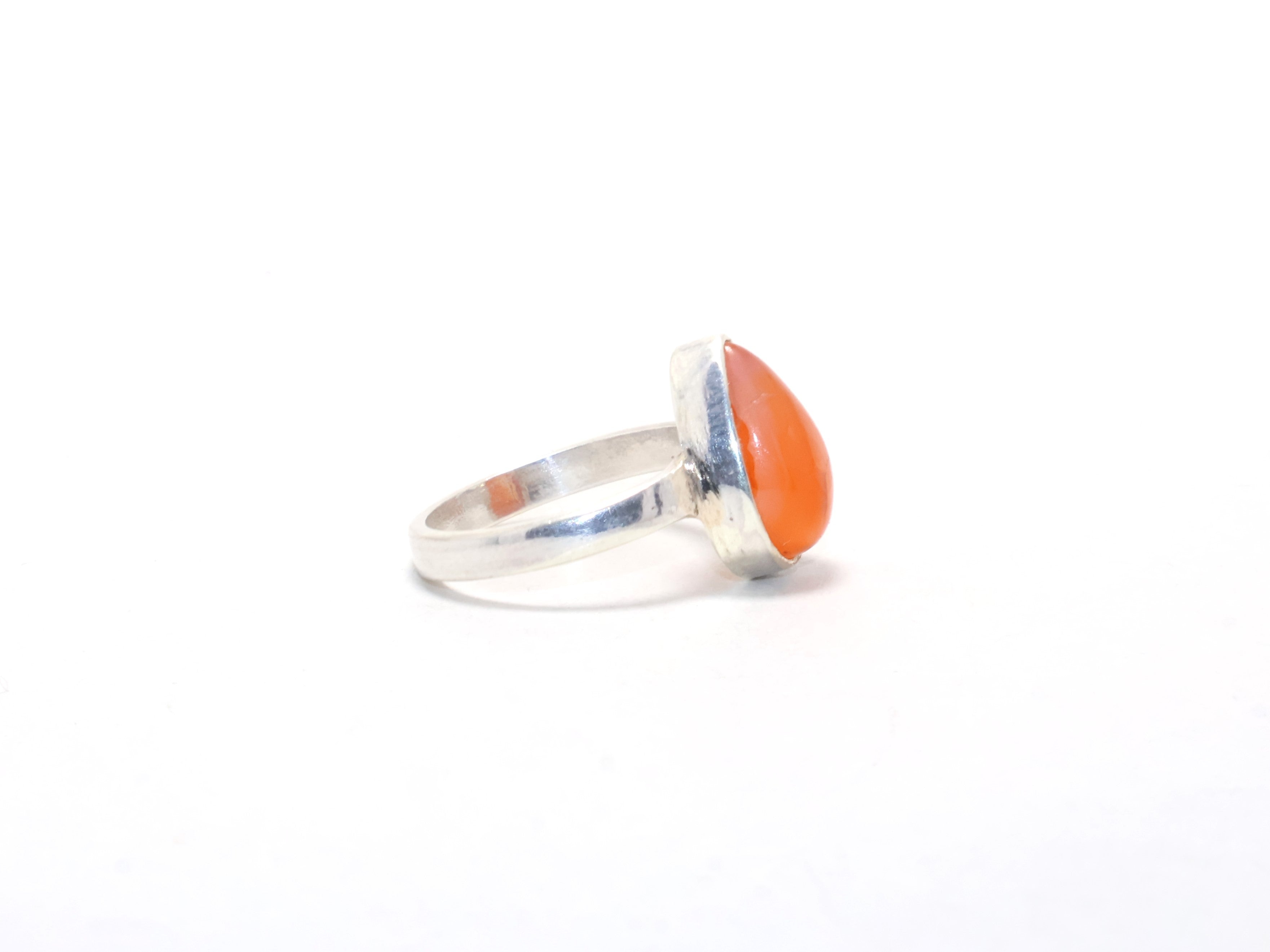 Karneol Ring 925 Sterling Silber Handgemachter Ring Geschenk für sie Damenring Freundschaftsring Oranger Stein Ring