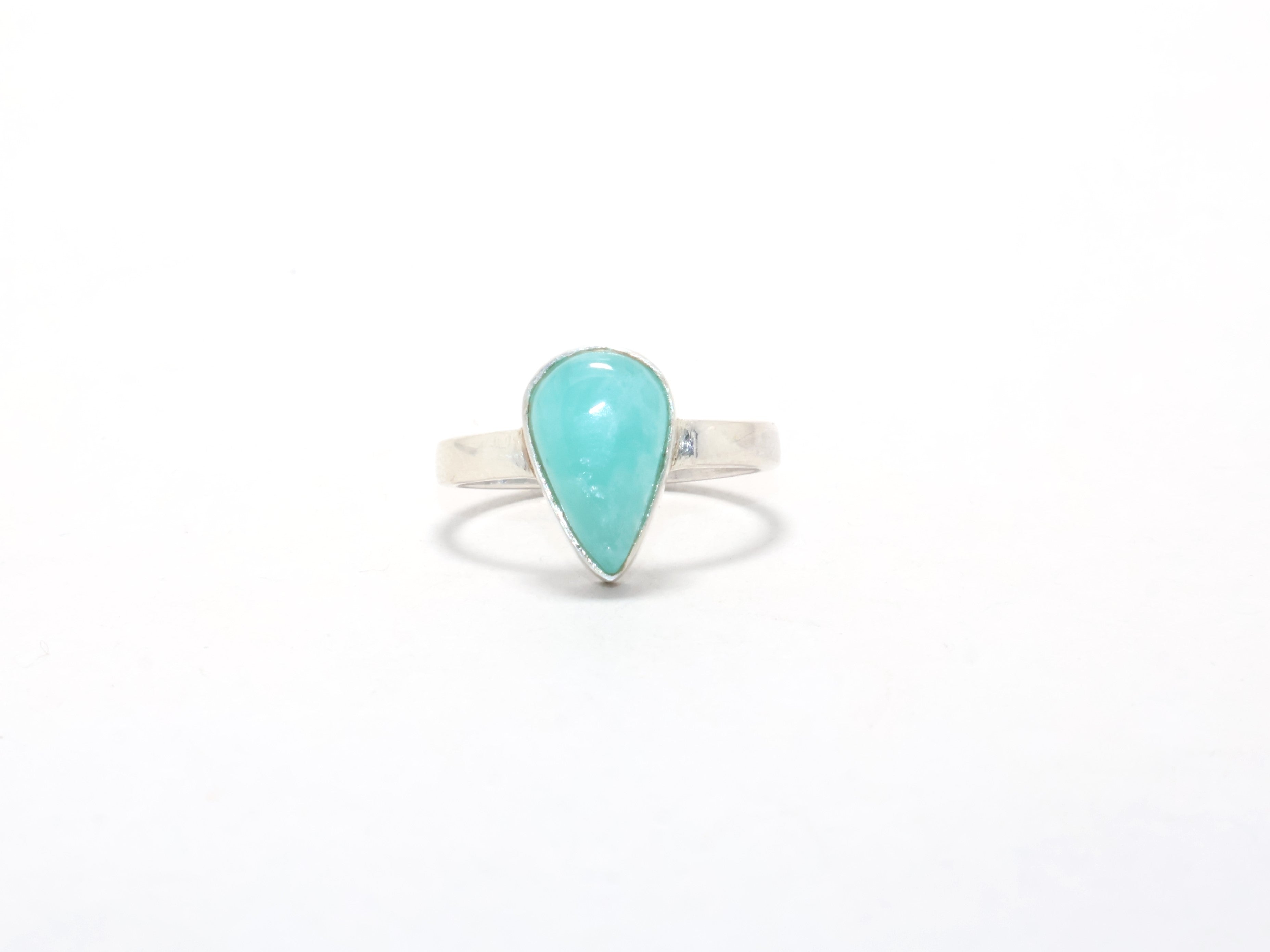 Amazoniet Ring Handgemaakte Stapelring Geboortesteen Ring Geschenkitem 925 Sterling Zilver