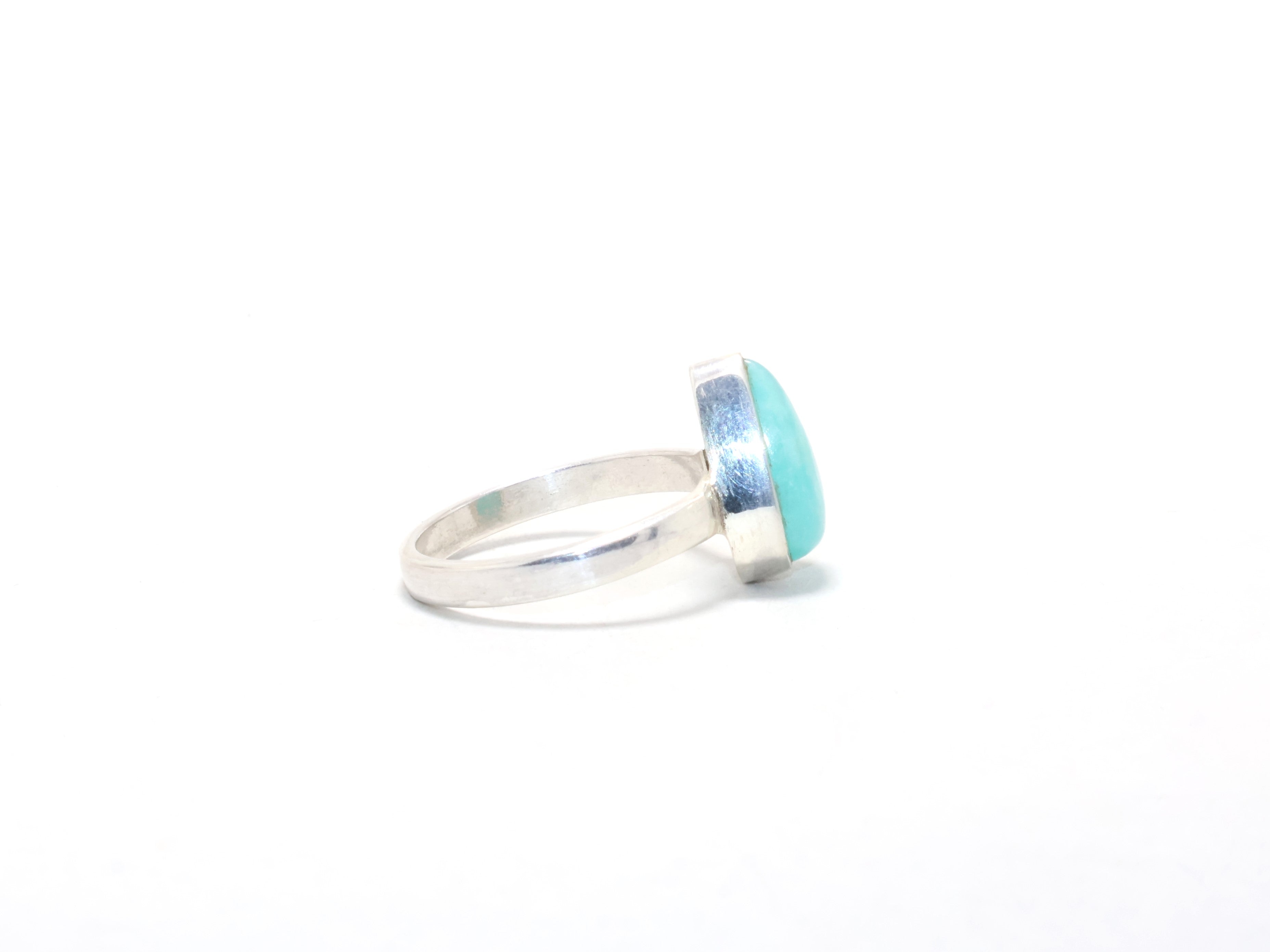 Amazoniet Ring Handgemaakte Stapelring Geboortesteen Ring Geschenkitem 925 Sterling Zilver