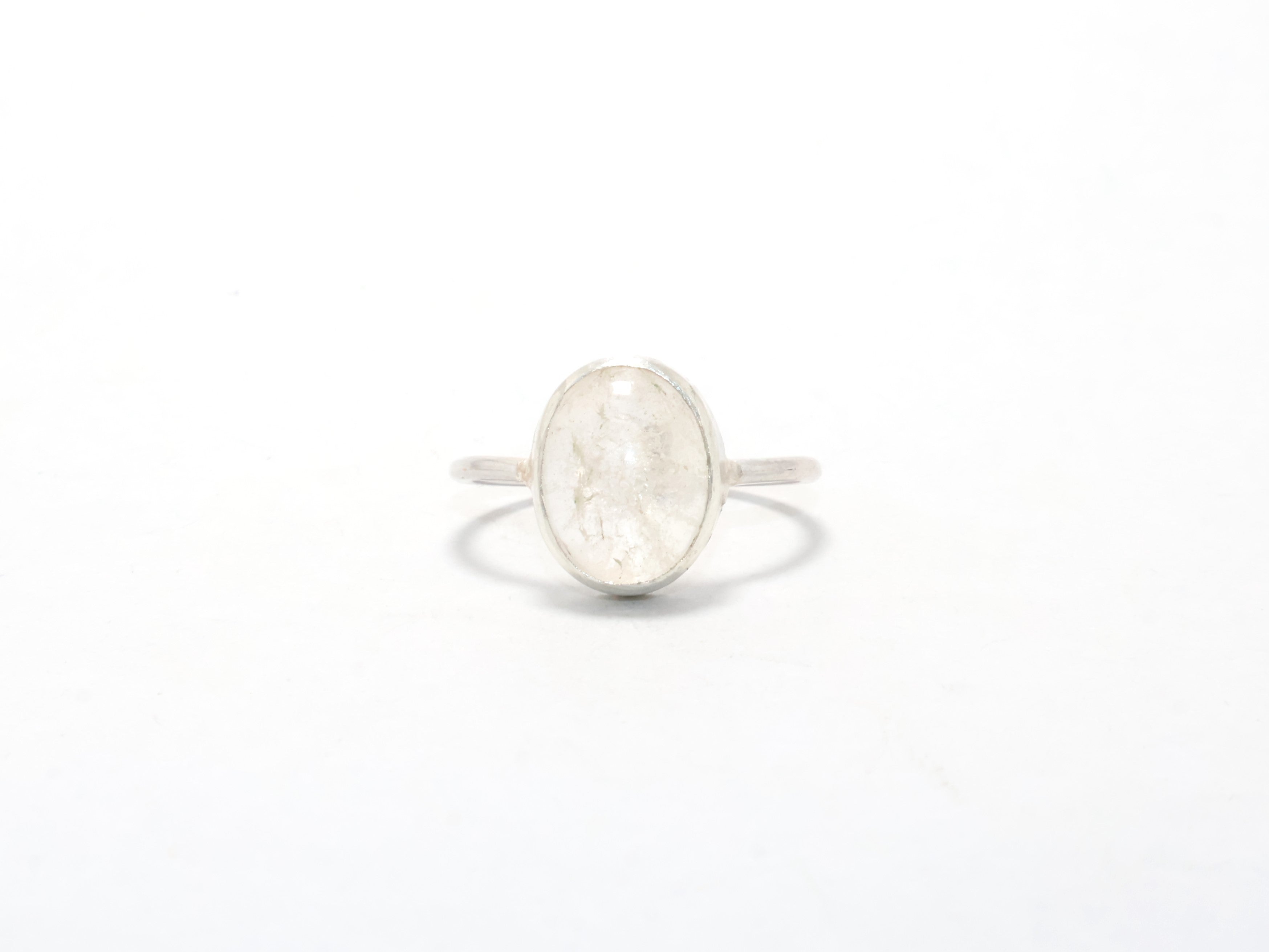 Natürlicher klarer Bergkristallring Zierlicher Ring Geschenk für Sie Boho Ring 925 Sterling Silber Stapelring