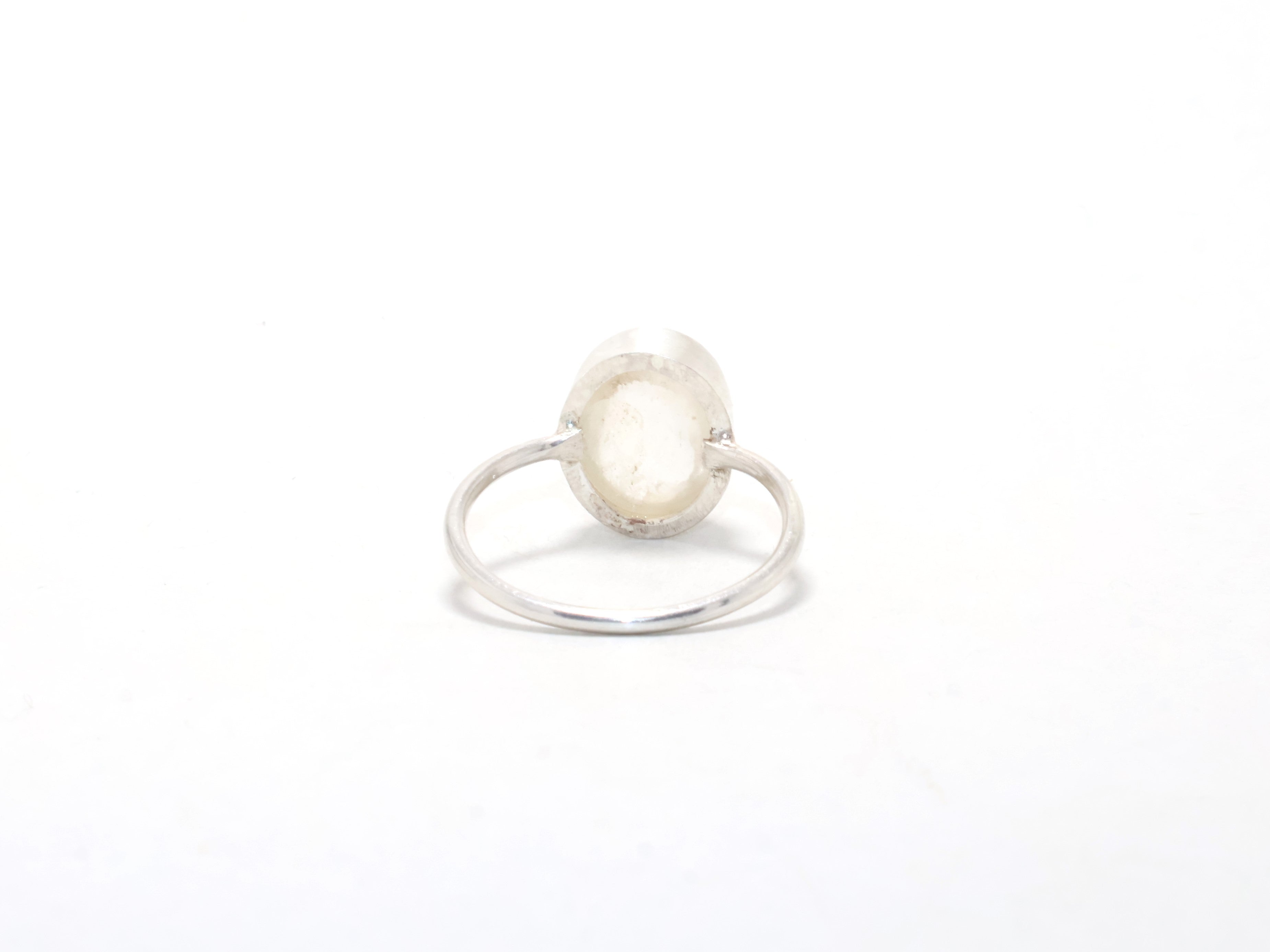 Natürlicher klarer Bergkristallring Zierlicher Ring Geschenk für Sie Boho Ring 925 Sterling Silber Stapelring