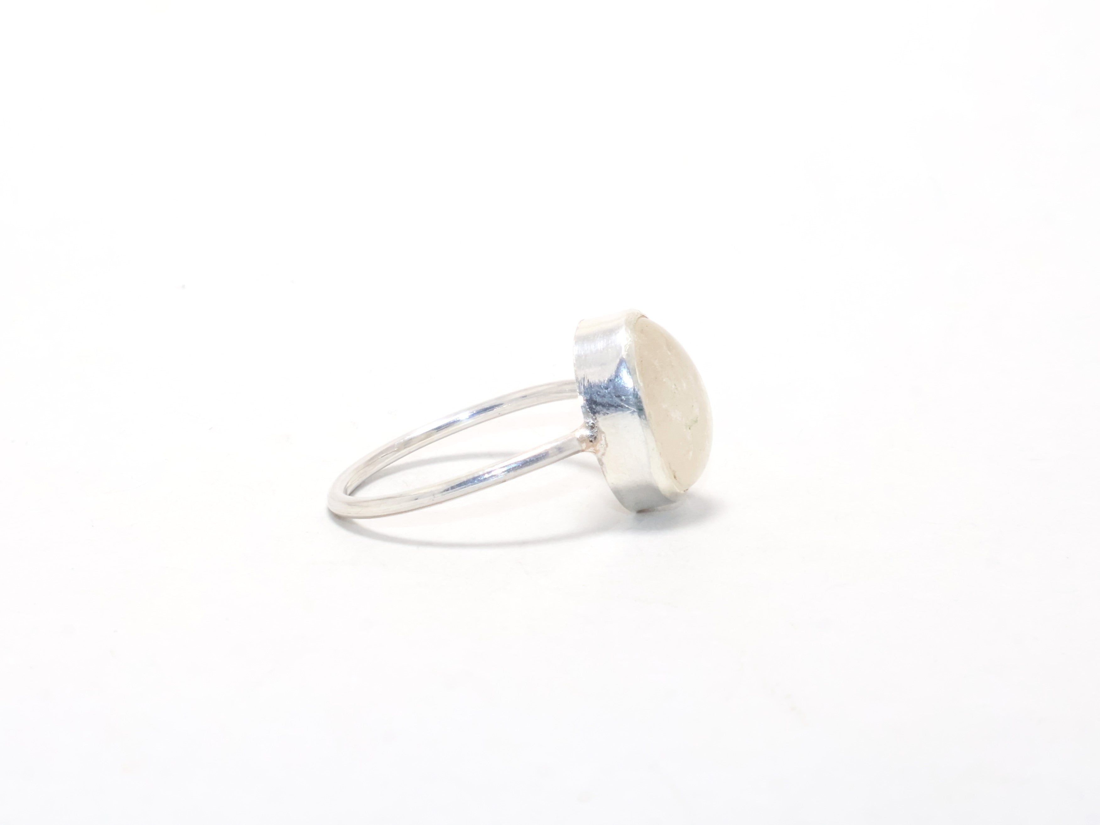 Natürlicher klarer Bergkristallring Zierlicher Ring Geschenk für Sie Boho Ring 925 Sterling Silber Stapelring
