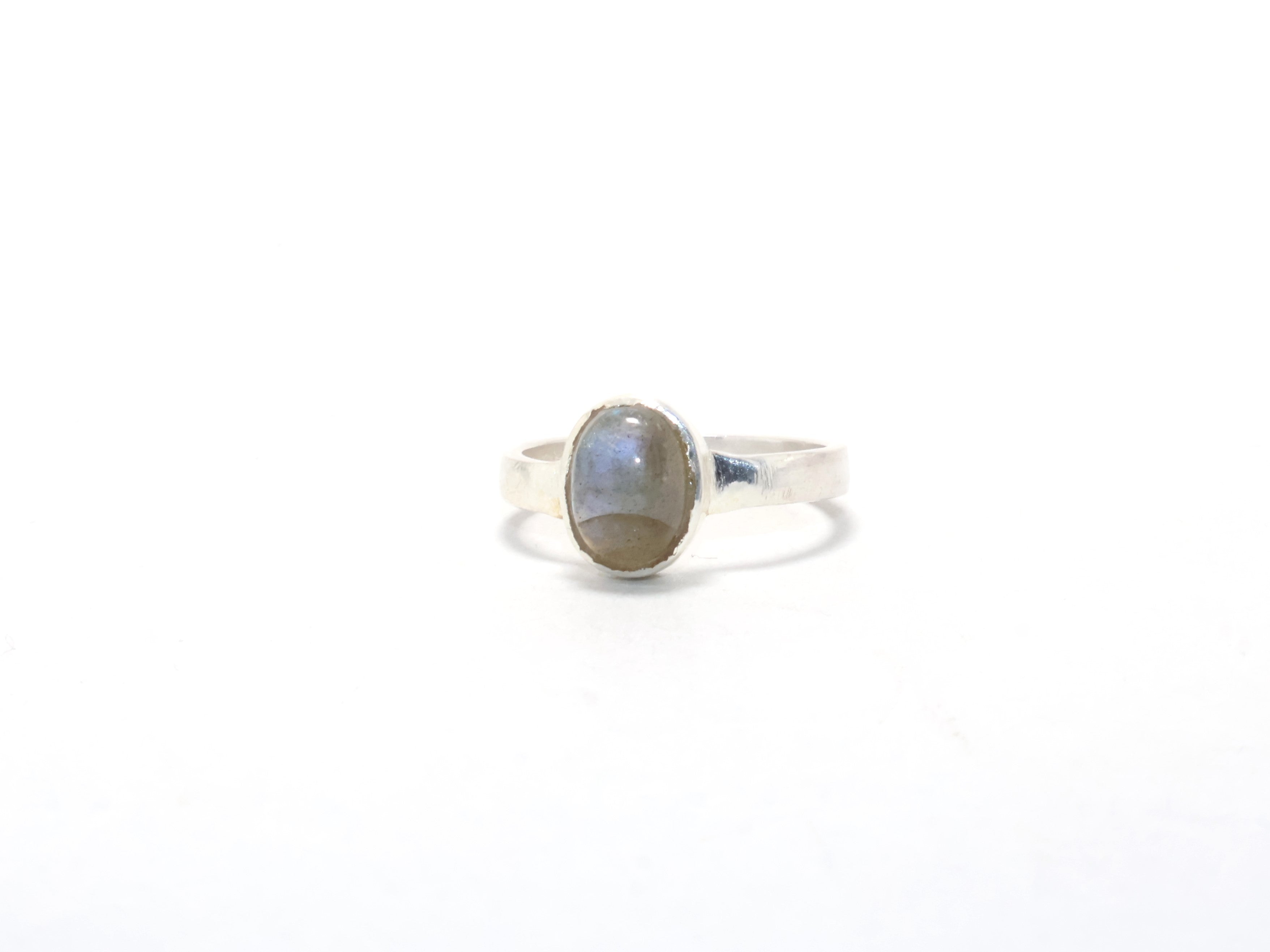 Blauer Feuer-Labradorit-Ring Handgemachter Silberring Zarter Ring Antragsring Böhmischer Ring